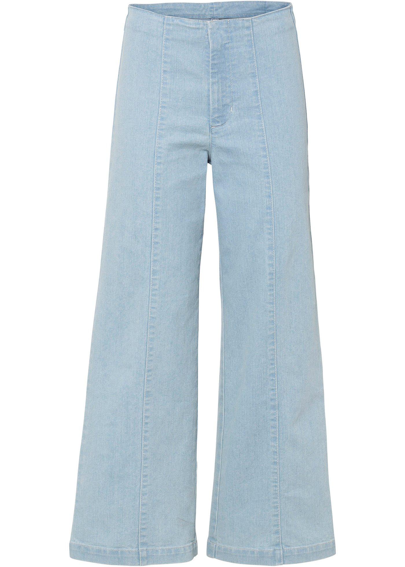 Jean jupe-culotte avec couture d'empiècement