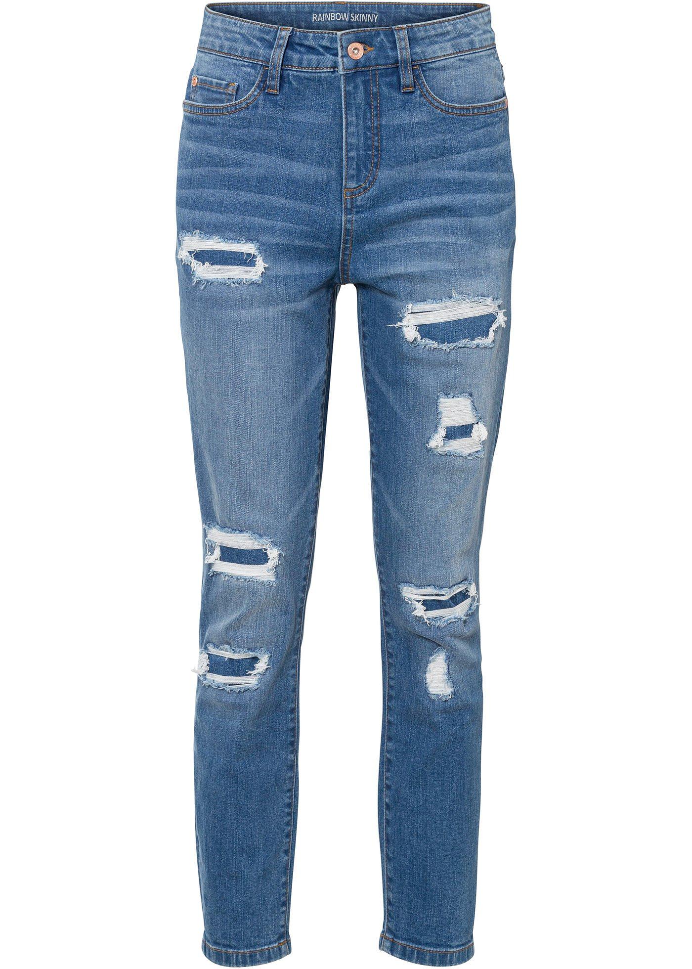 Jean 7/8 super skinny destroy en coton bio