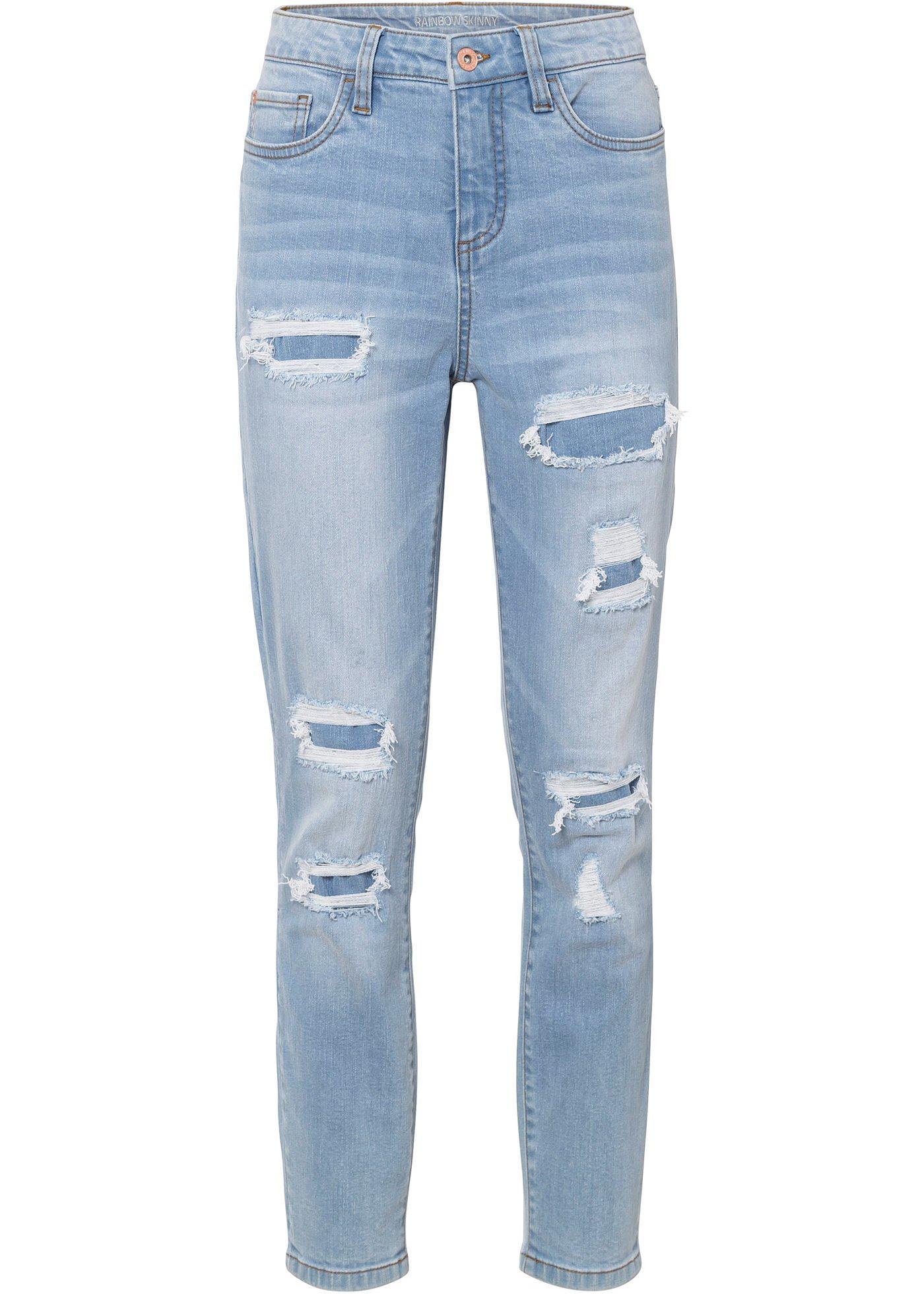 Jean 7/8 super skinny destroy en coton bio
