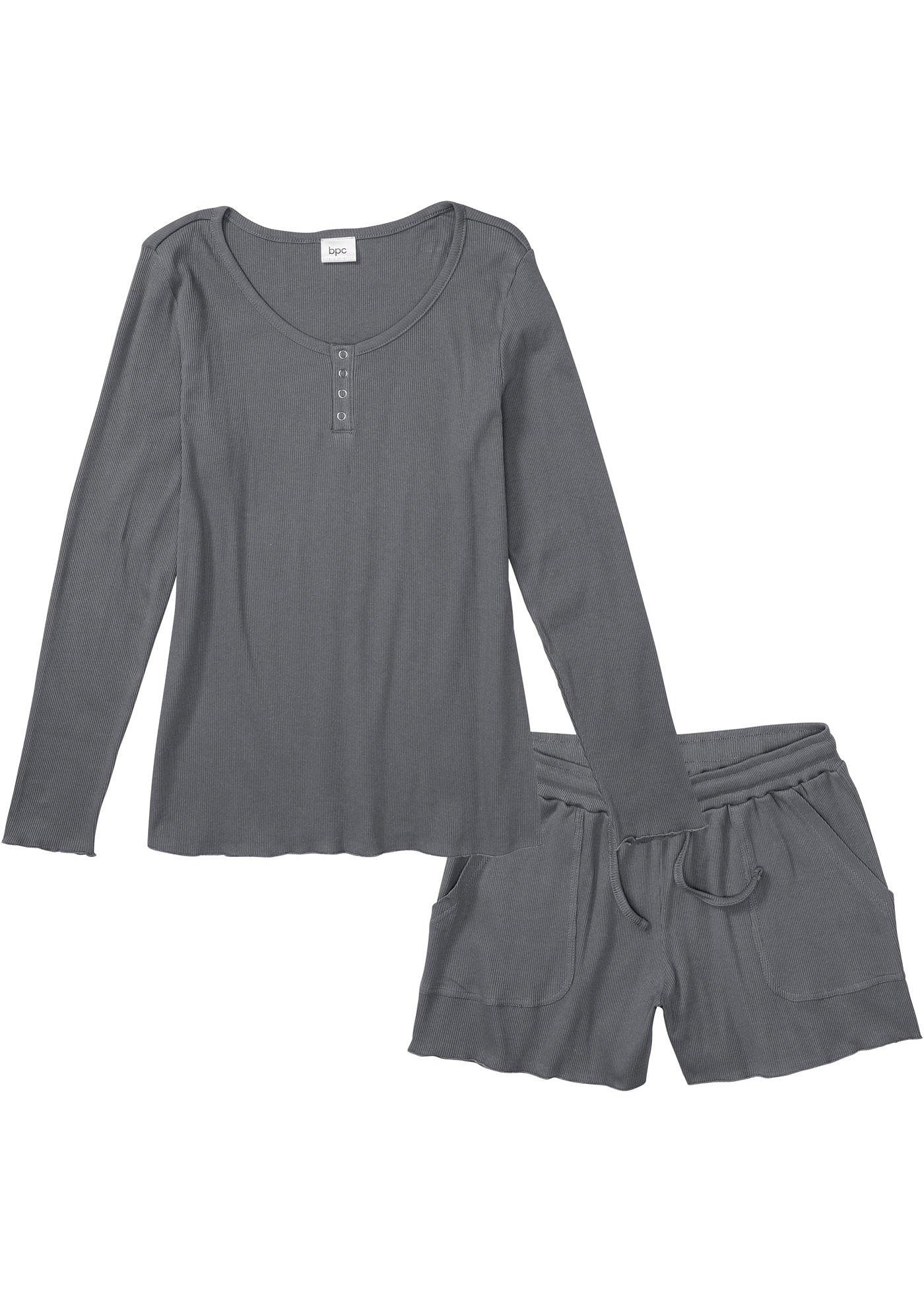 Pyjashort côtelé en coton bio