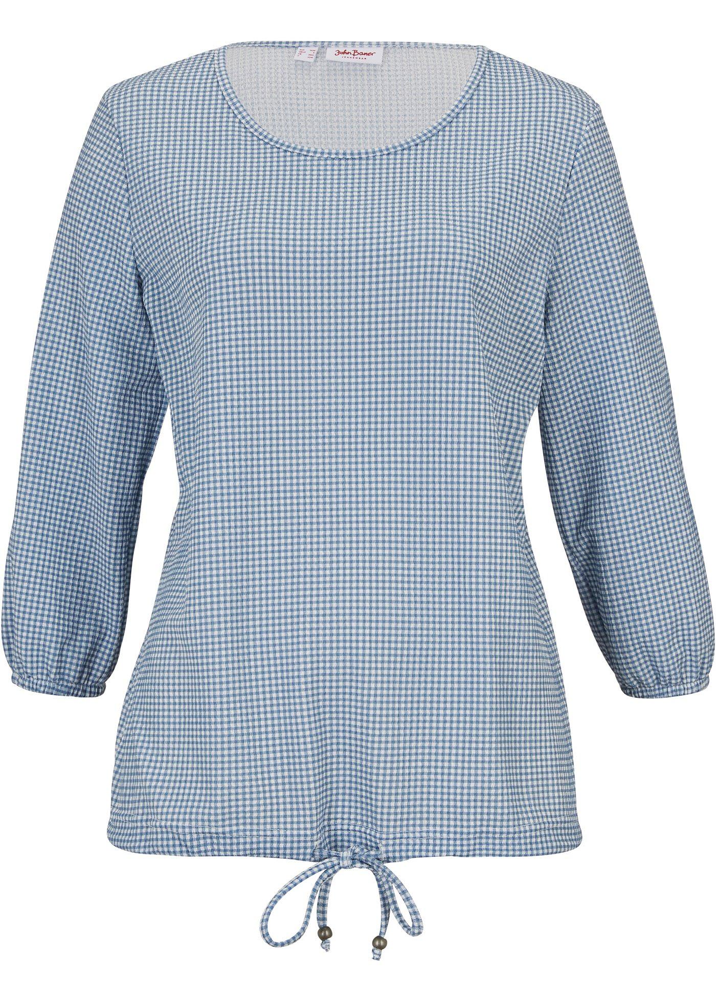 T-shirt tunique imprimé, manches 3/4