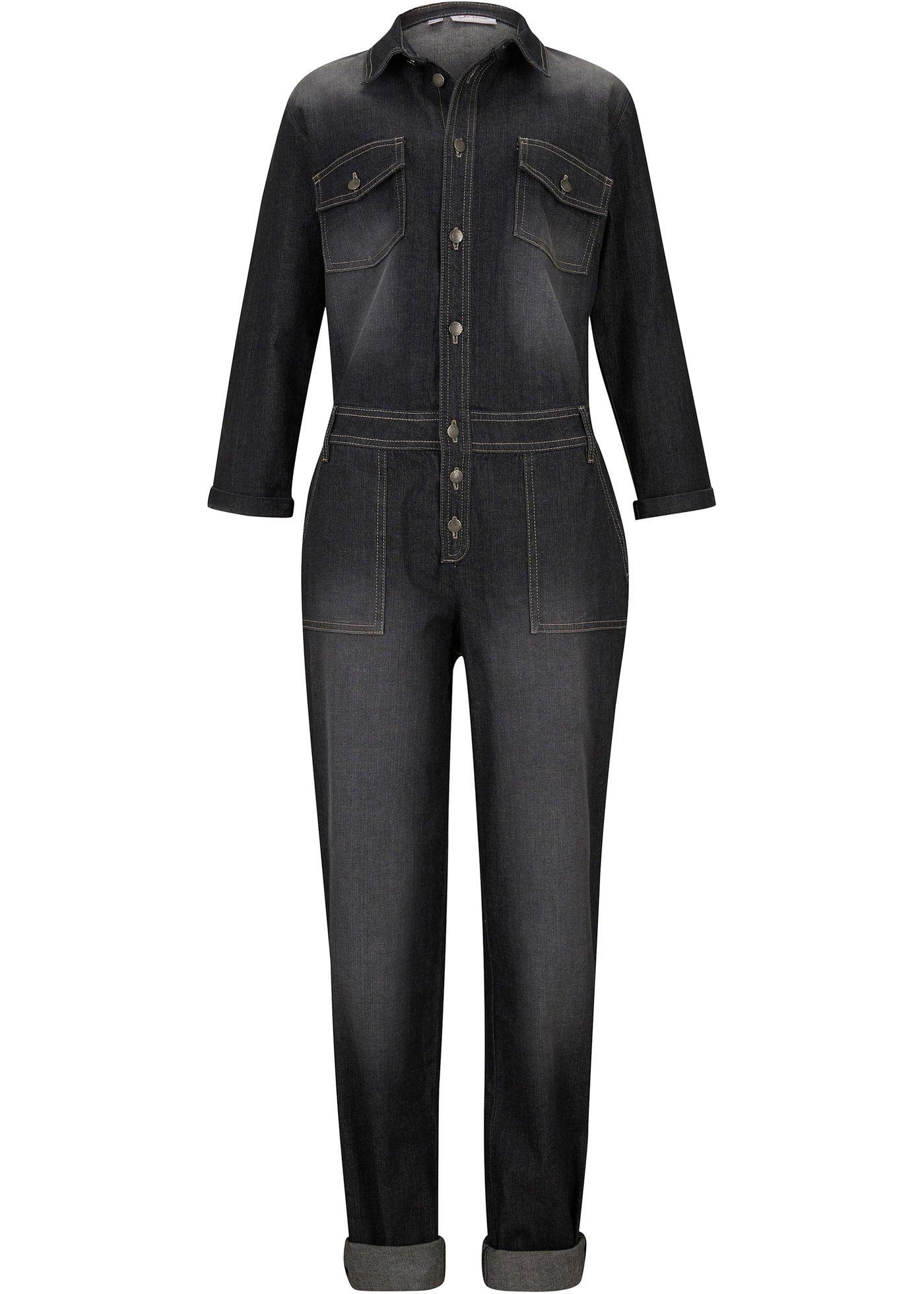 Combinaison en jean avec stretch, manches 3/4