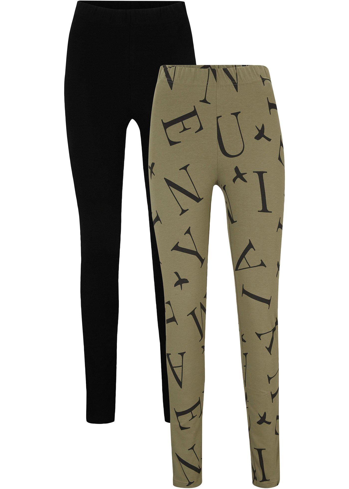 Lot de 2 leggings coton avec taille extra large