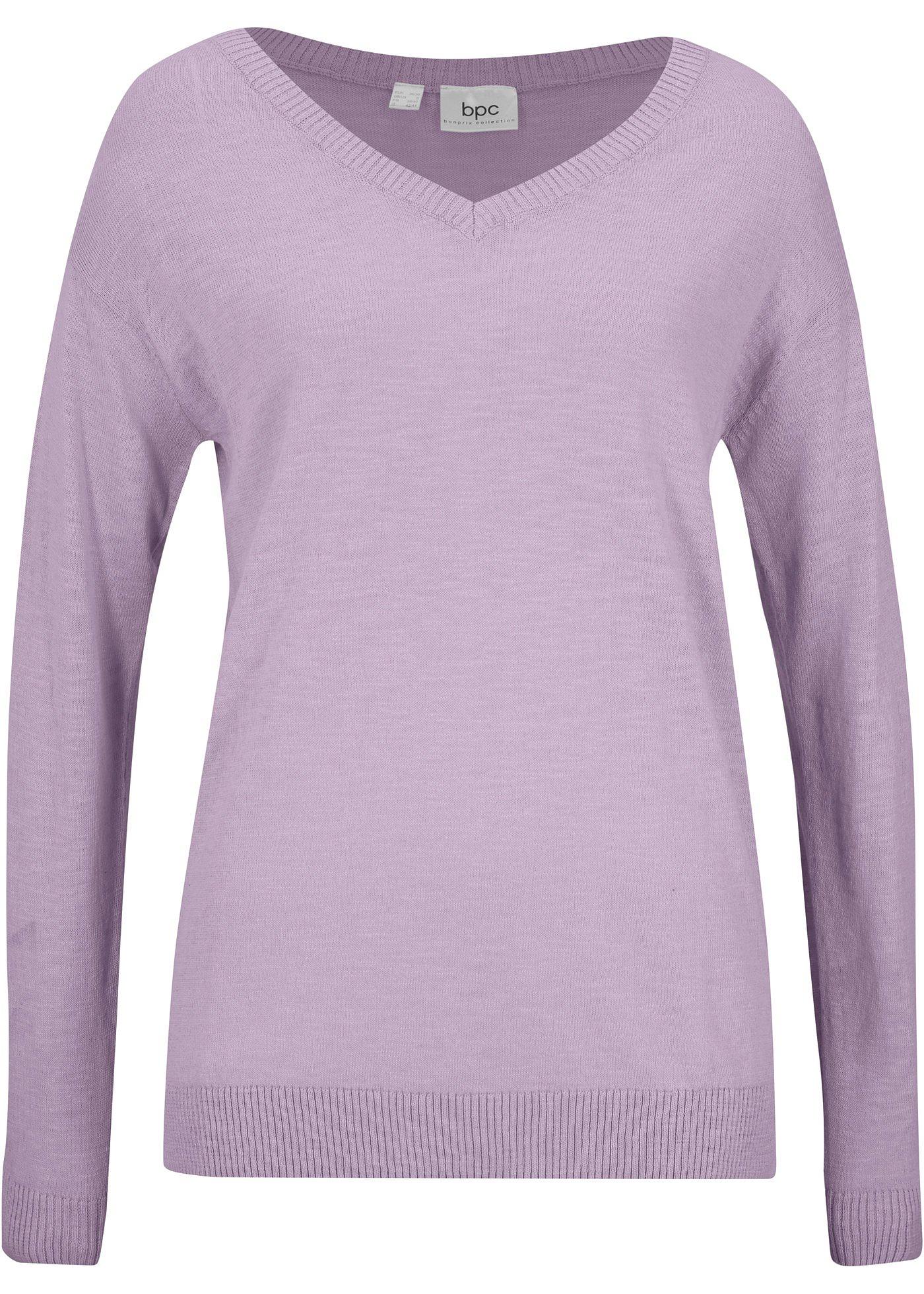 Pull coton avec décolleté en V