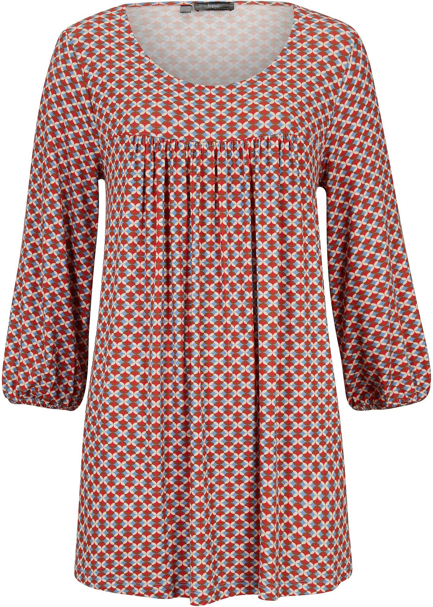 T-shirt manches 3/4 en viscose durable, forme trapèze