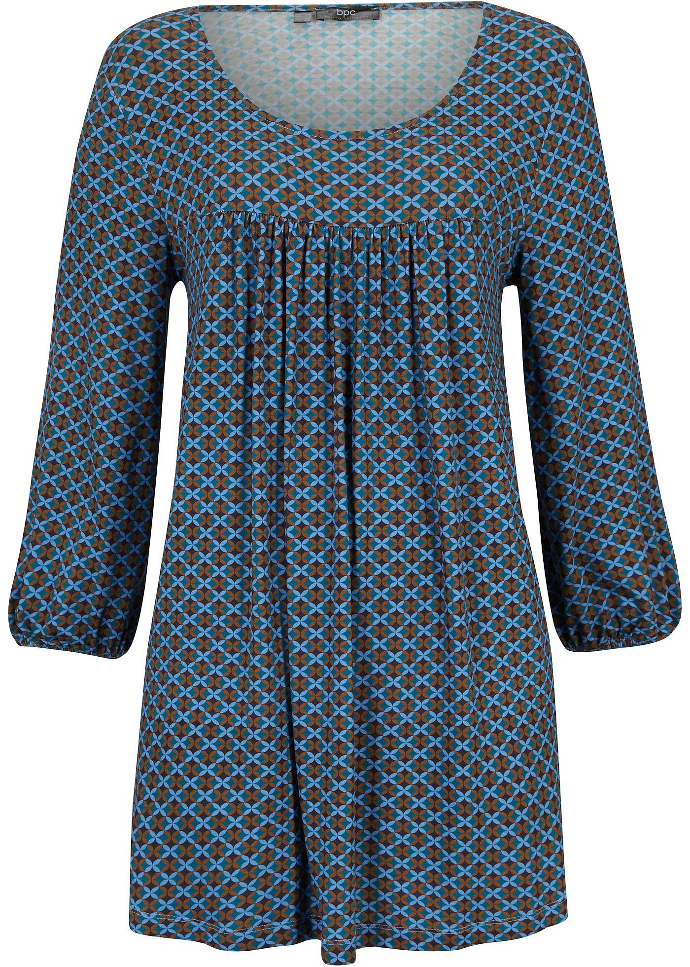 T-shirt manches 3/4 en viscose durable, forme trapèze