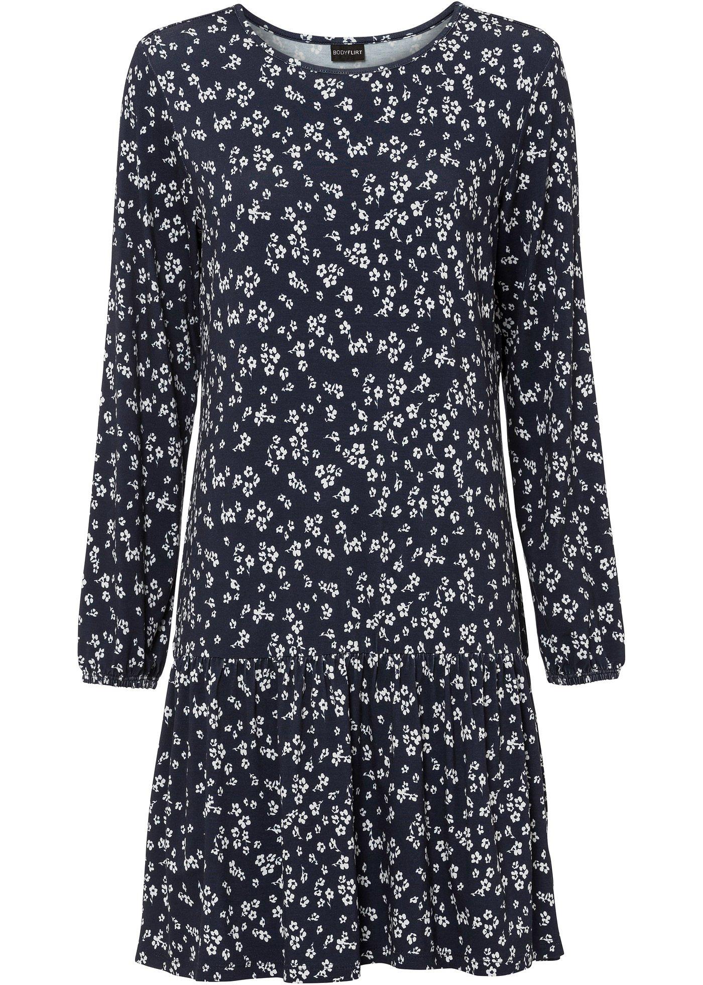 Robe imprimée, manches longues