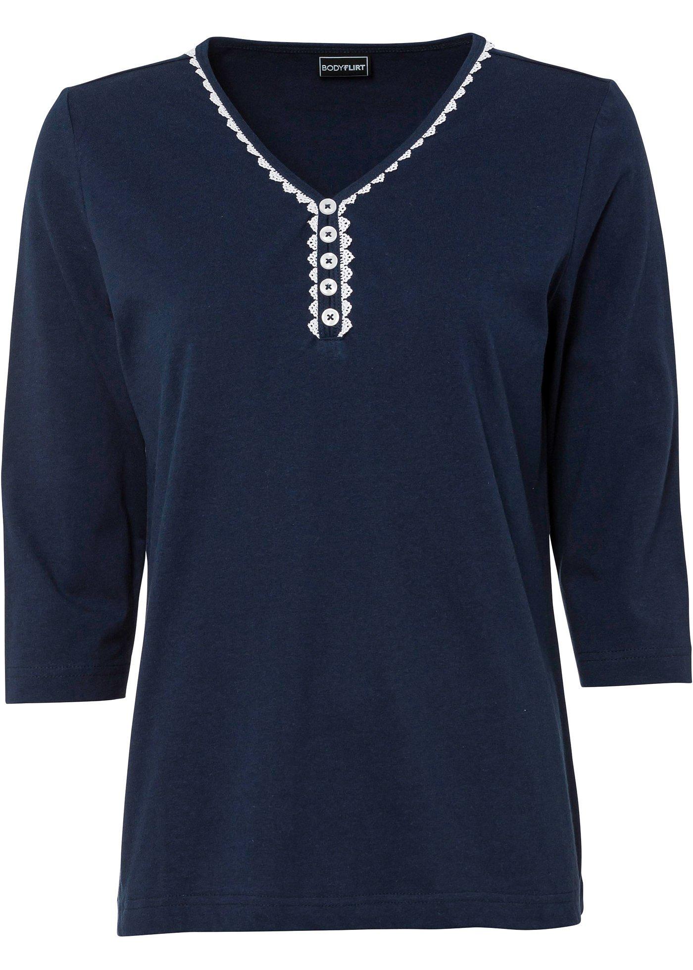 T-shirt avec patte de boutonnage