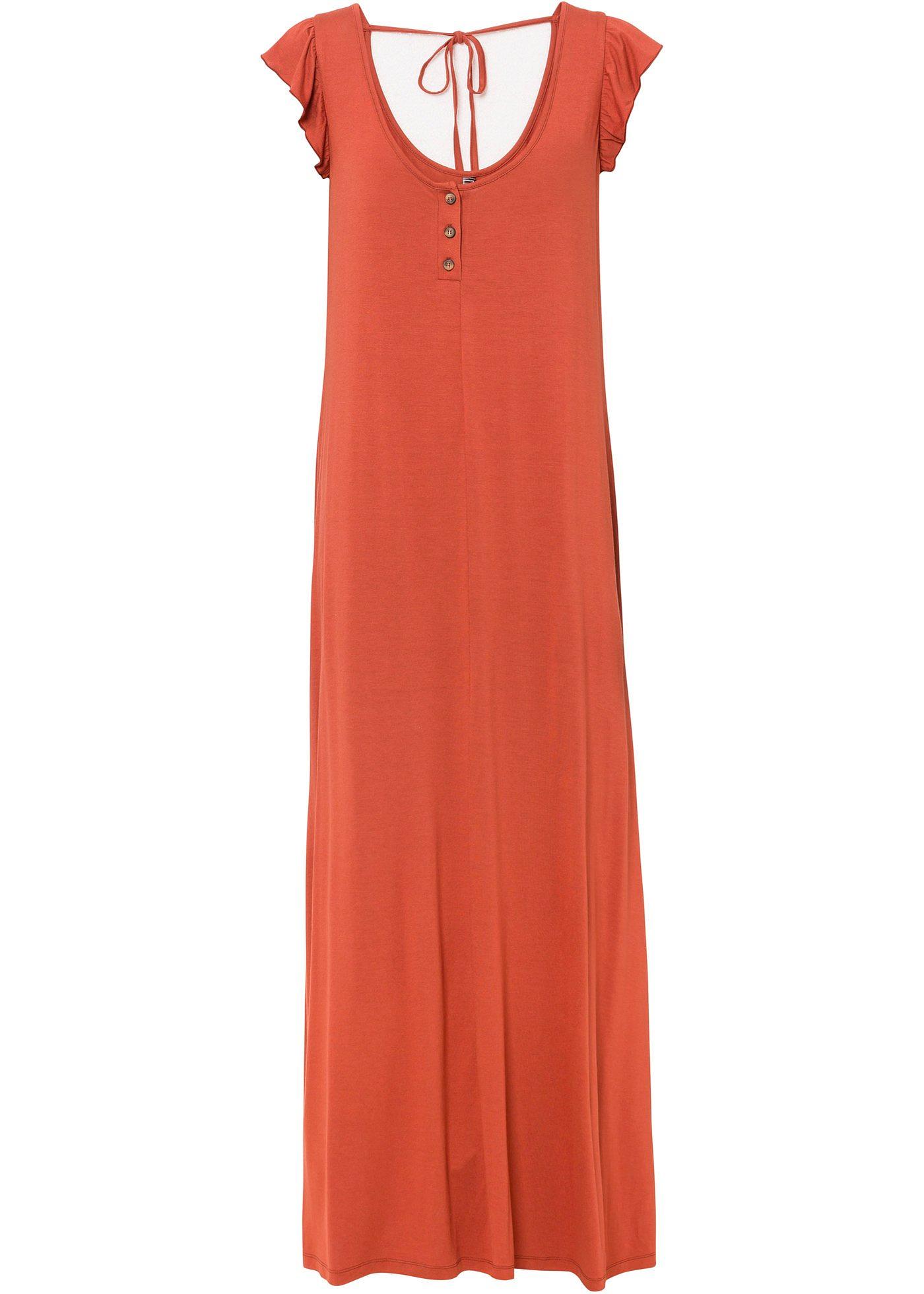 Robe longue à manches volantées