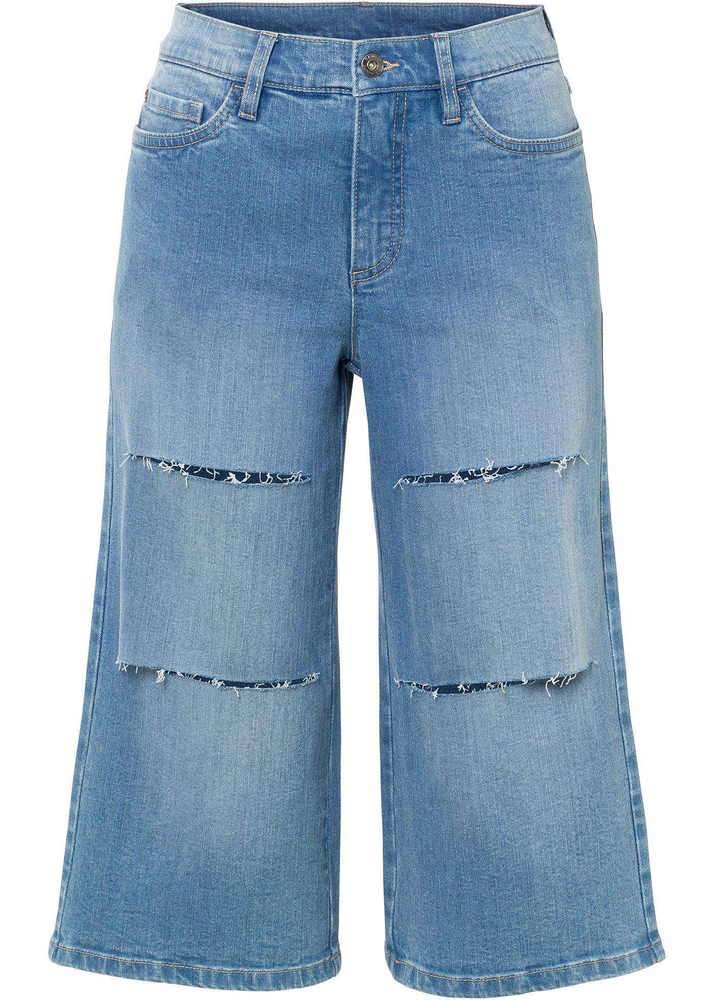 Bermuda avec effets destroy en coton bio