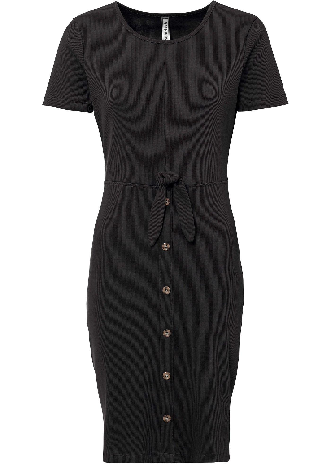 Robe côtelée en coton bio avec faux boutons