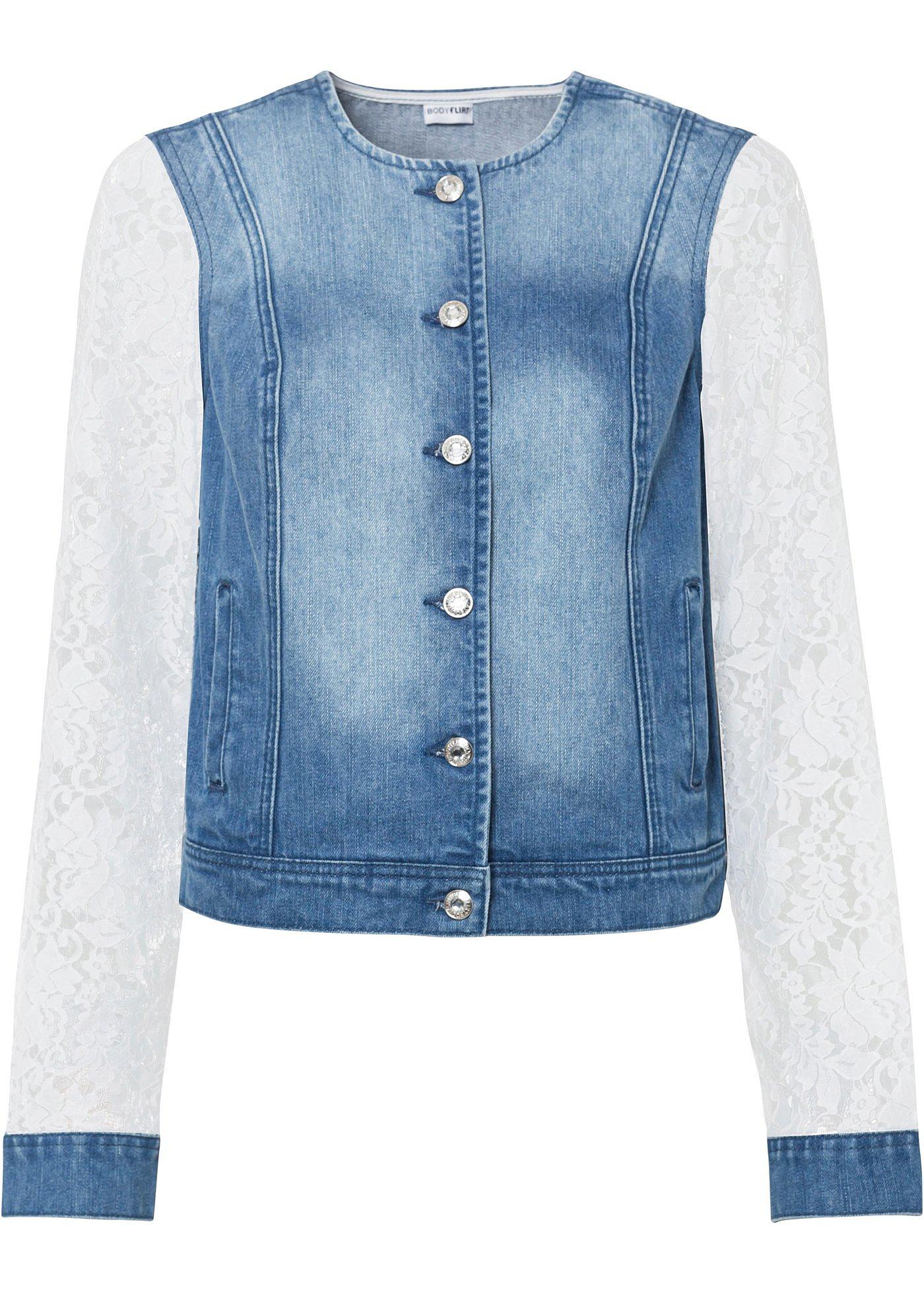 Veste en jean avec manches en dentelle