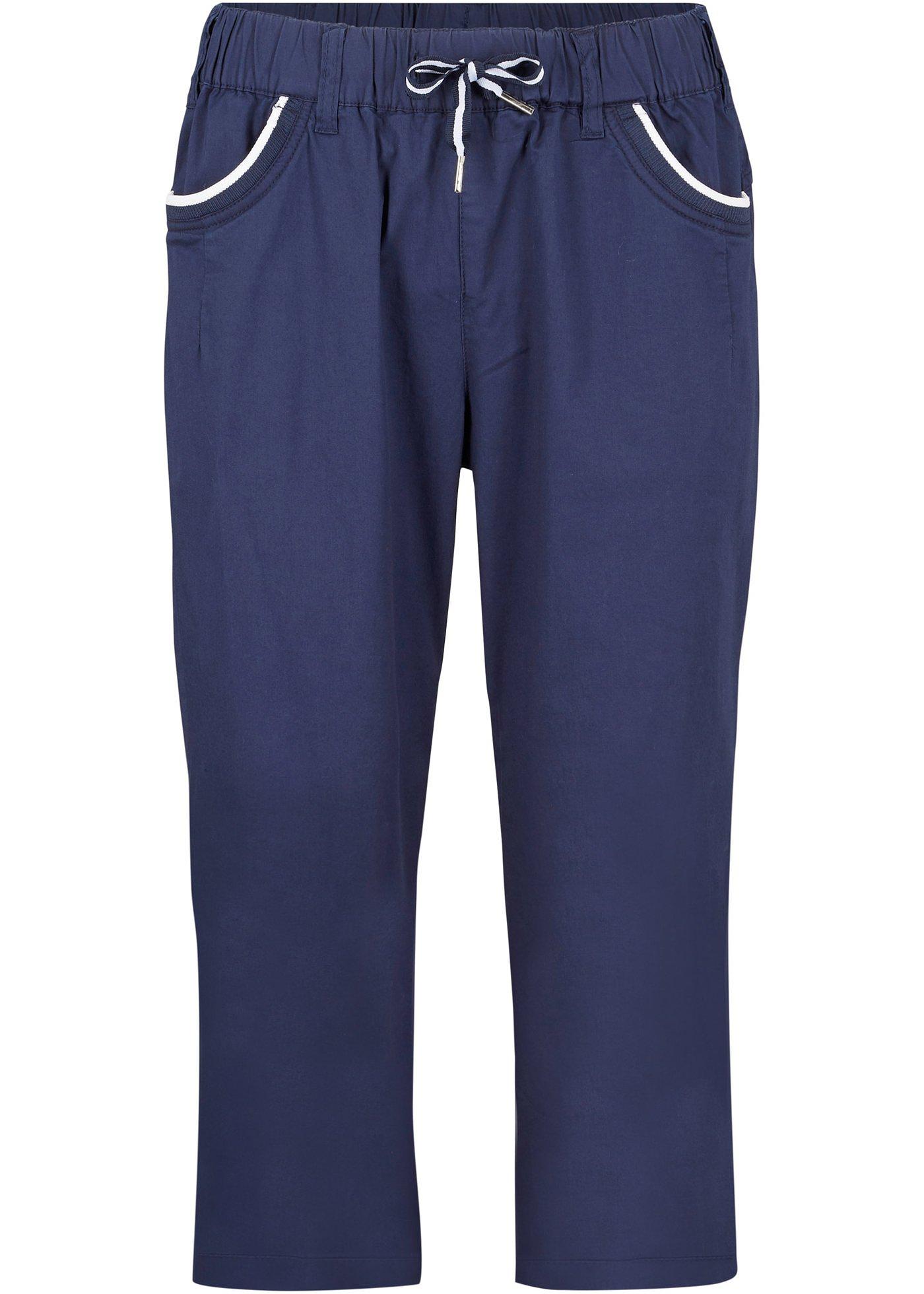 Pantalon paper touch 7/8 en coton avec taille confortable