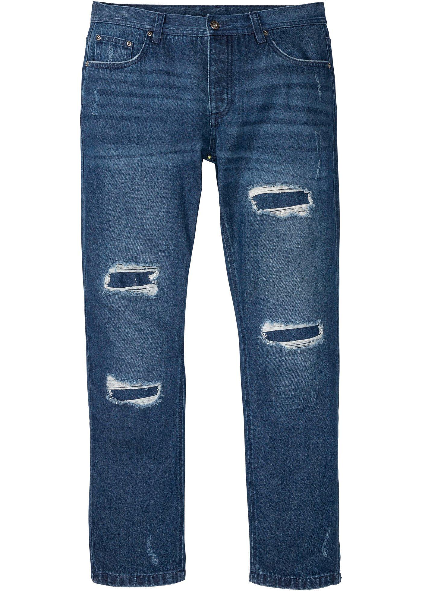 Jean Regular Fit avec effets destroyed, Straight