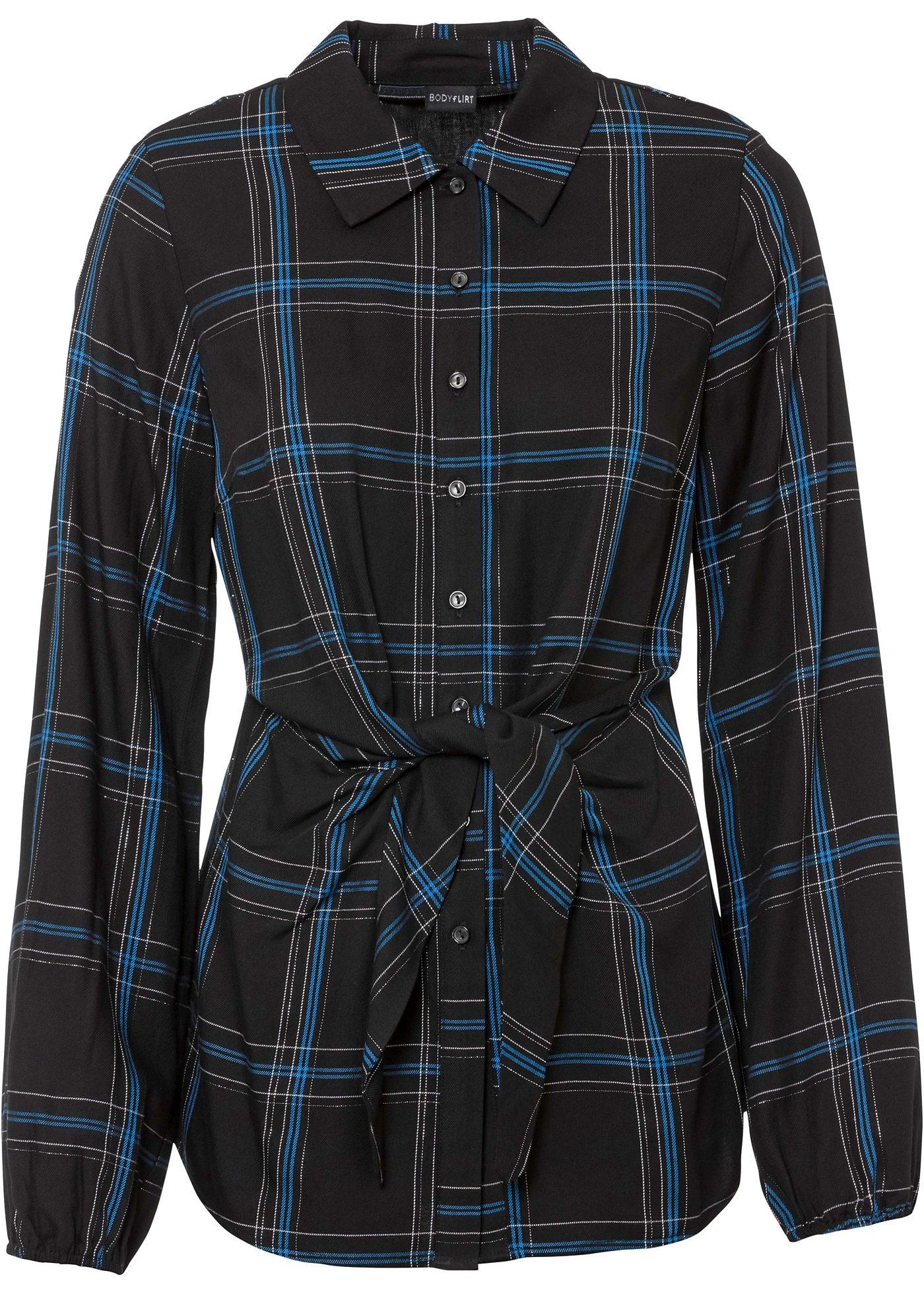 Chemisier à carreaux avec nœud