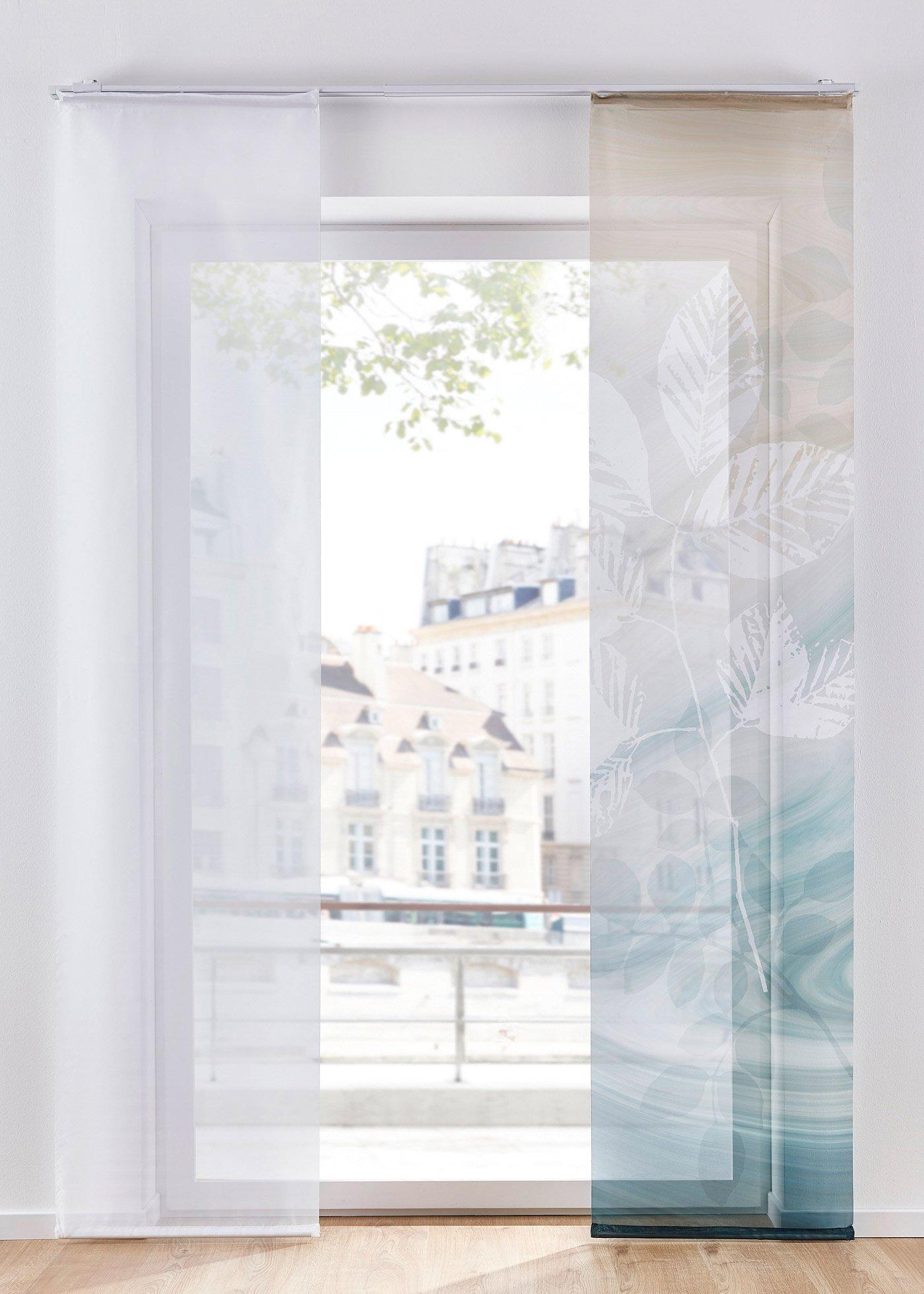 Panneau coulissant à motif végétal (Ens. 2 pces.)