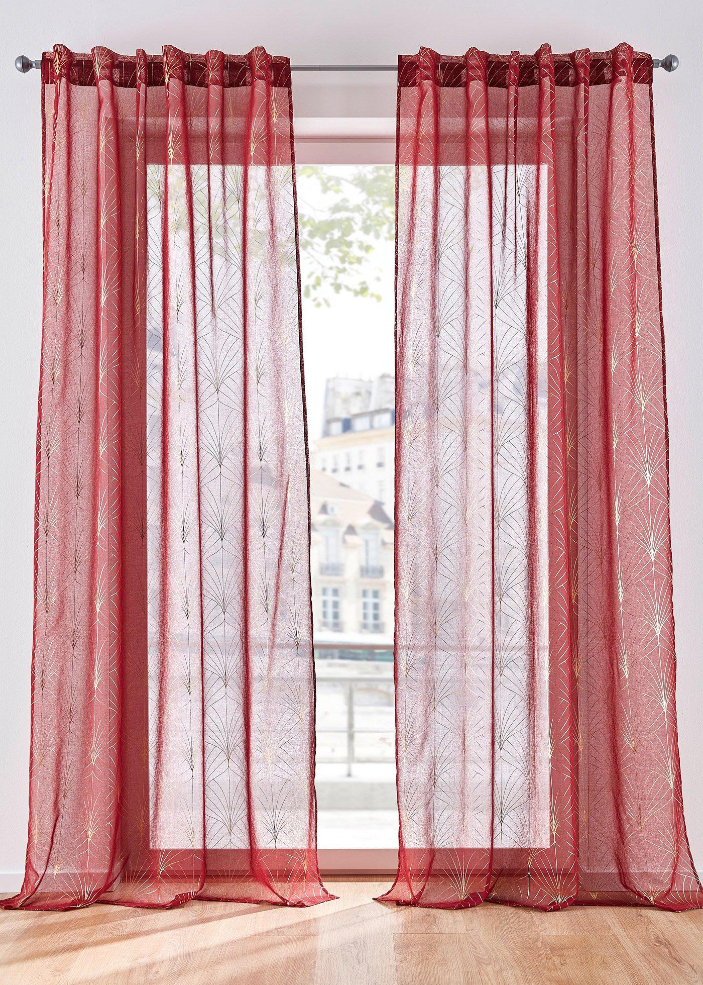 Voilage à imprimé brillant (1 pce.)