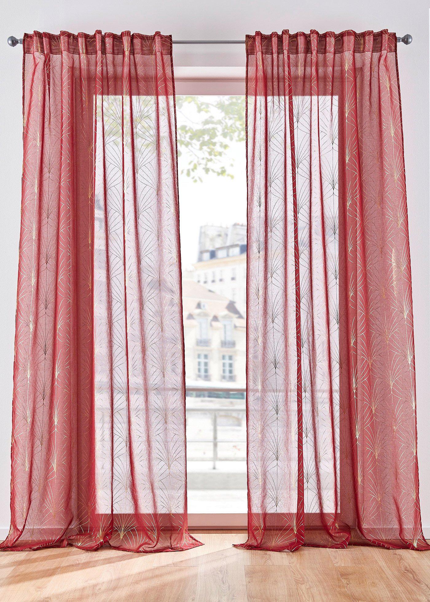 Voilage à imprimé brillant (1 pce.)