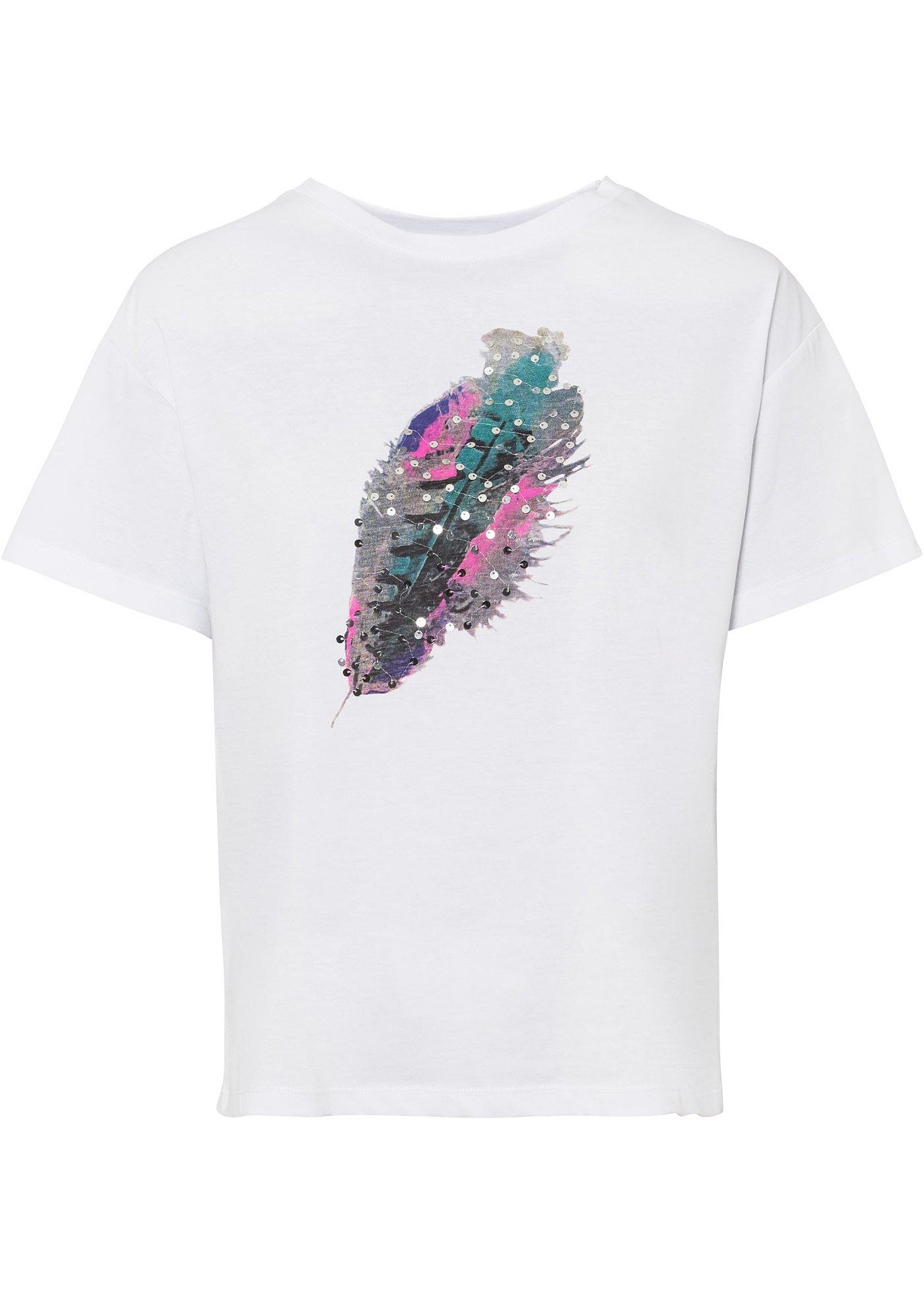 T-shirt imprimé plume