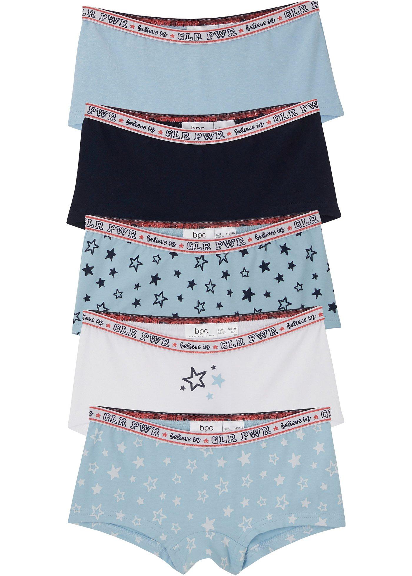 Lot de 5 culottes fille en coton bio