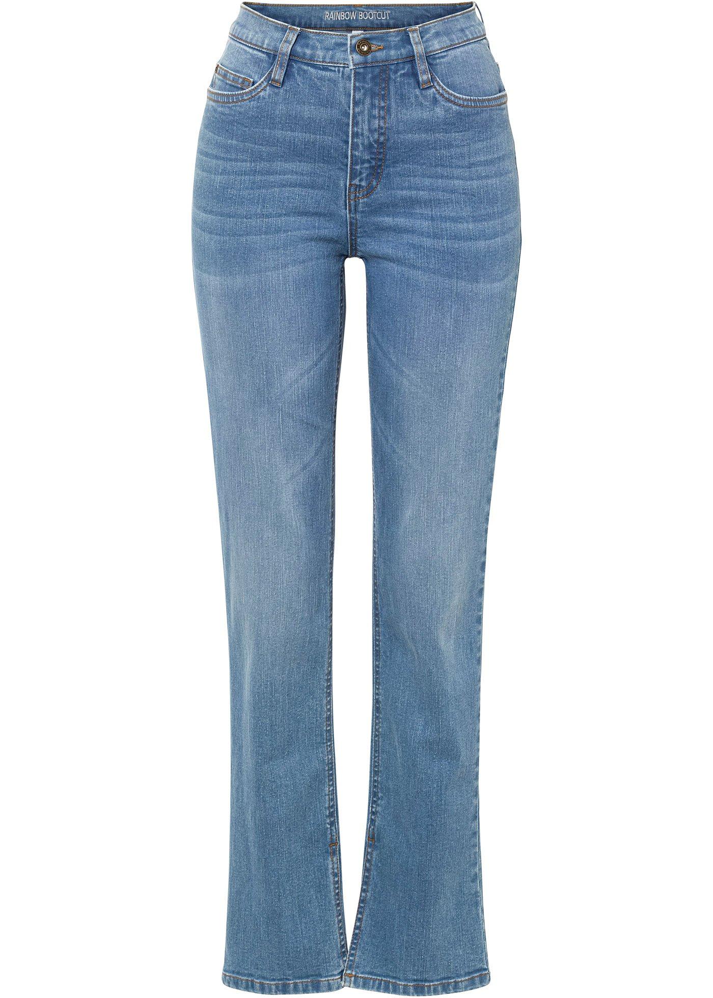 Jean évasé avec fente en coton bio