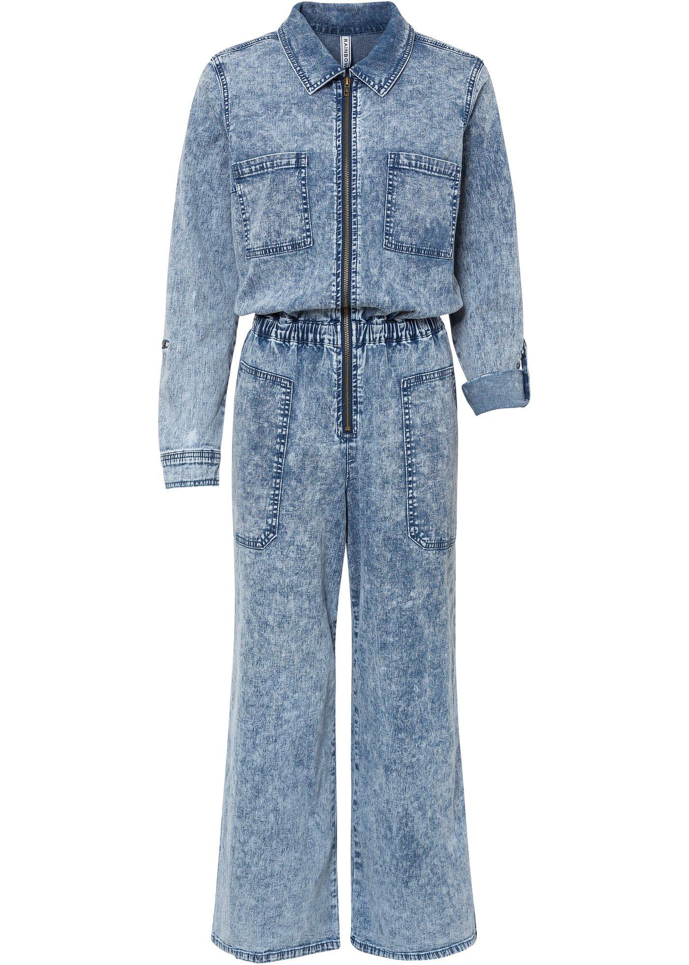 Combi-pantalon en jean avec fermeture zippée