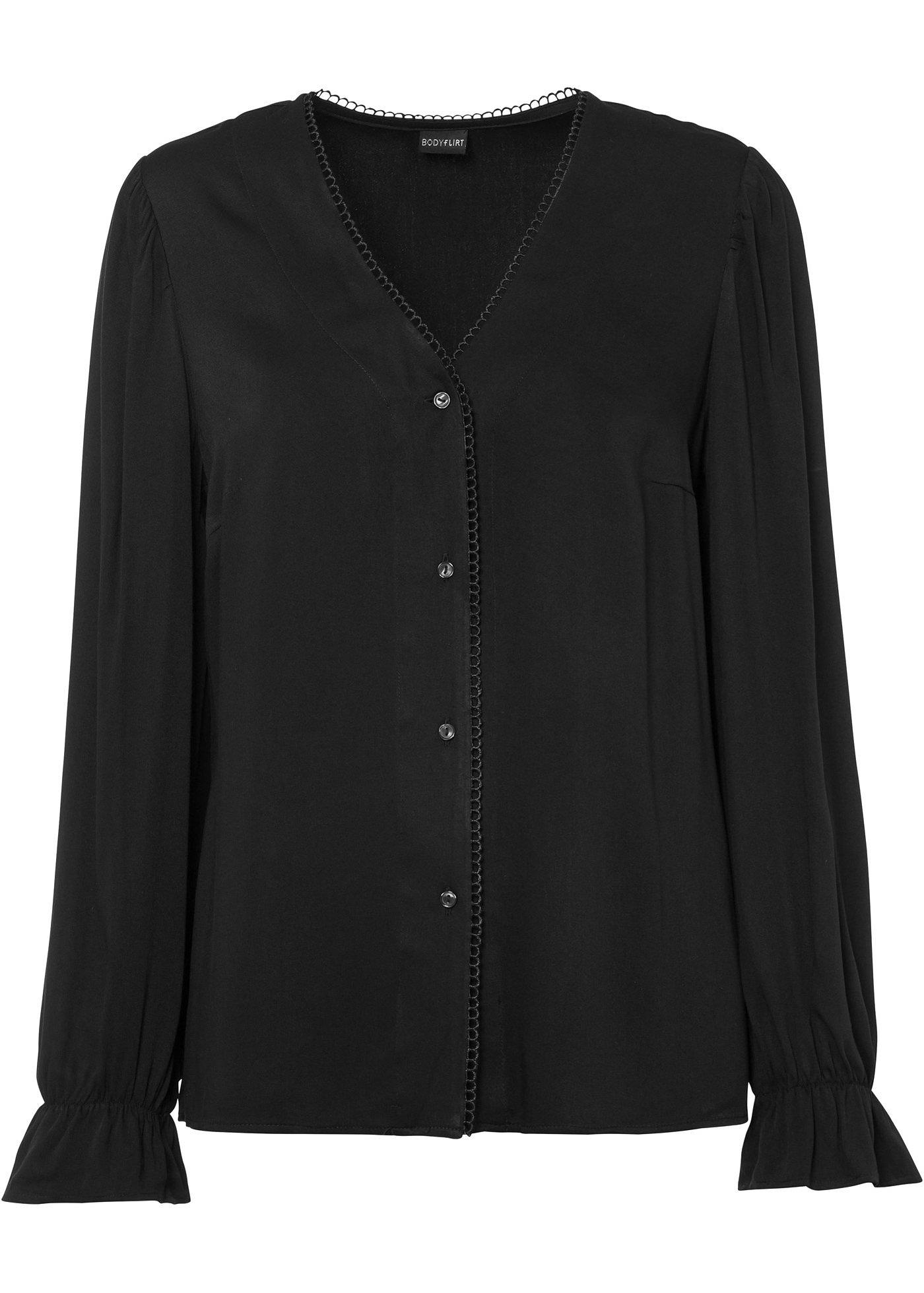 Chemisier à bordure dentelle en viscose durable