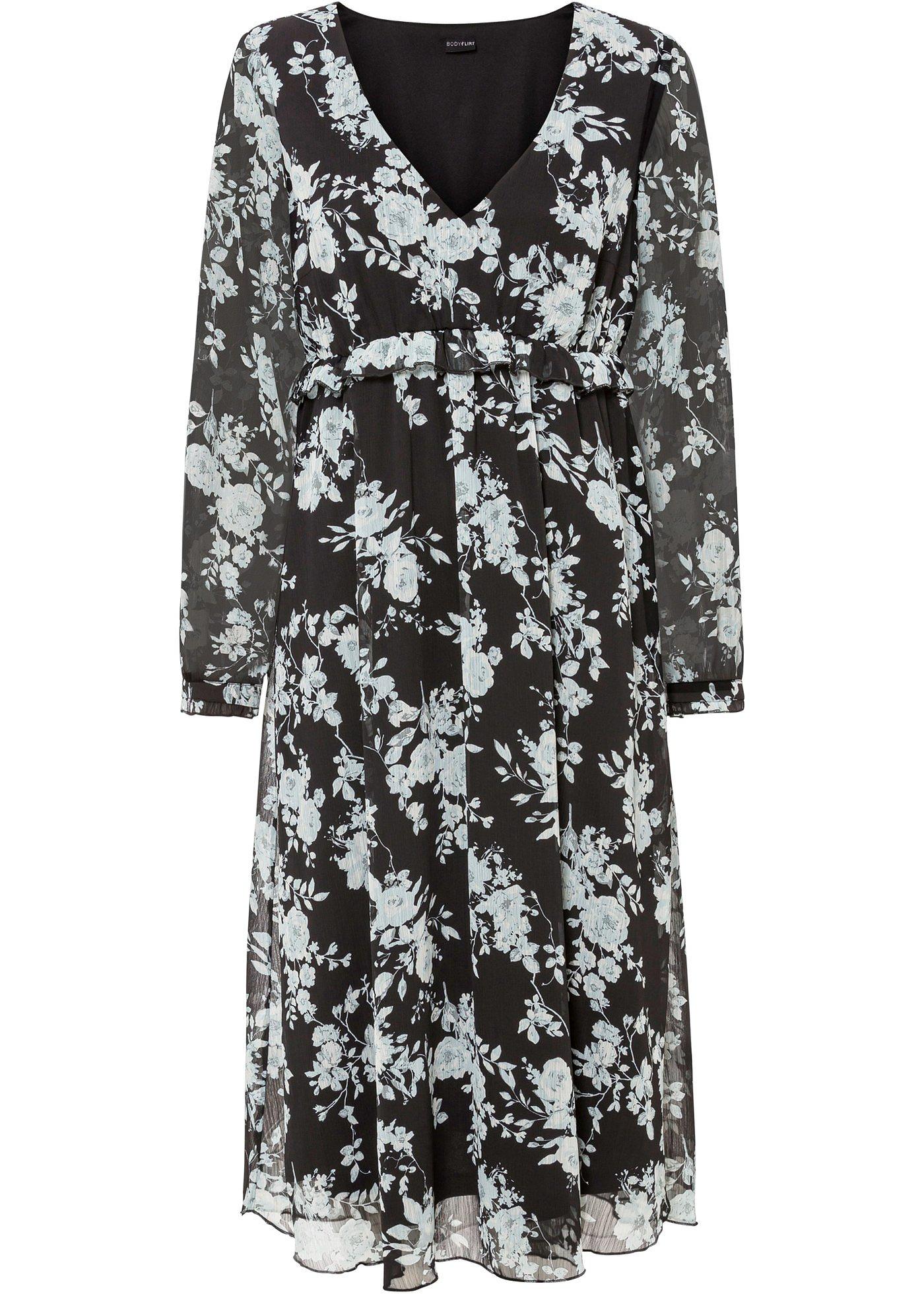 Robe midi imprimée avec polyester recyclé