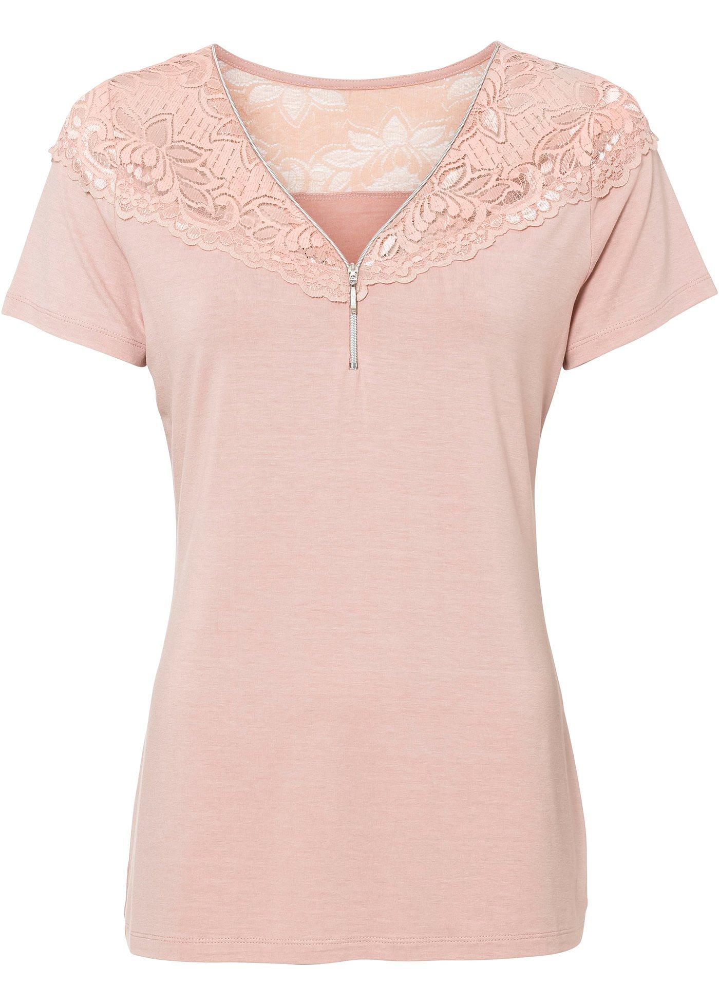 T-shirt à dentelle et zip