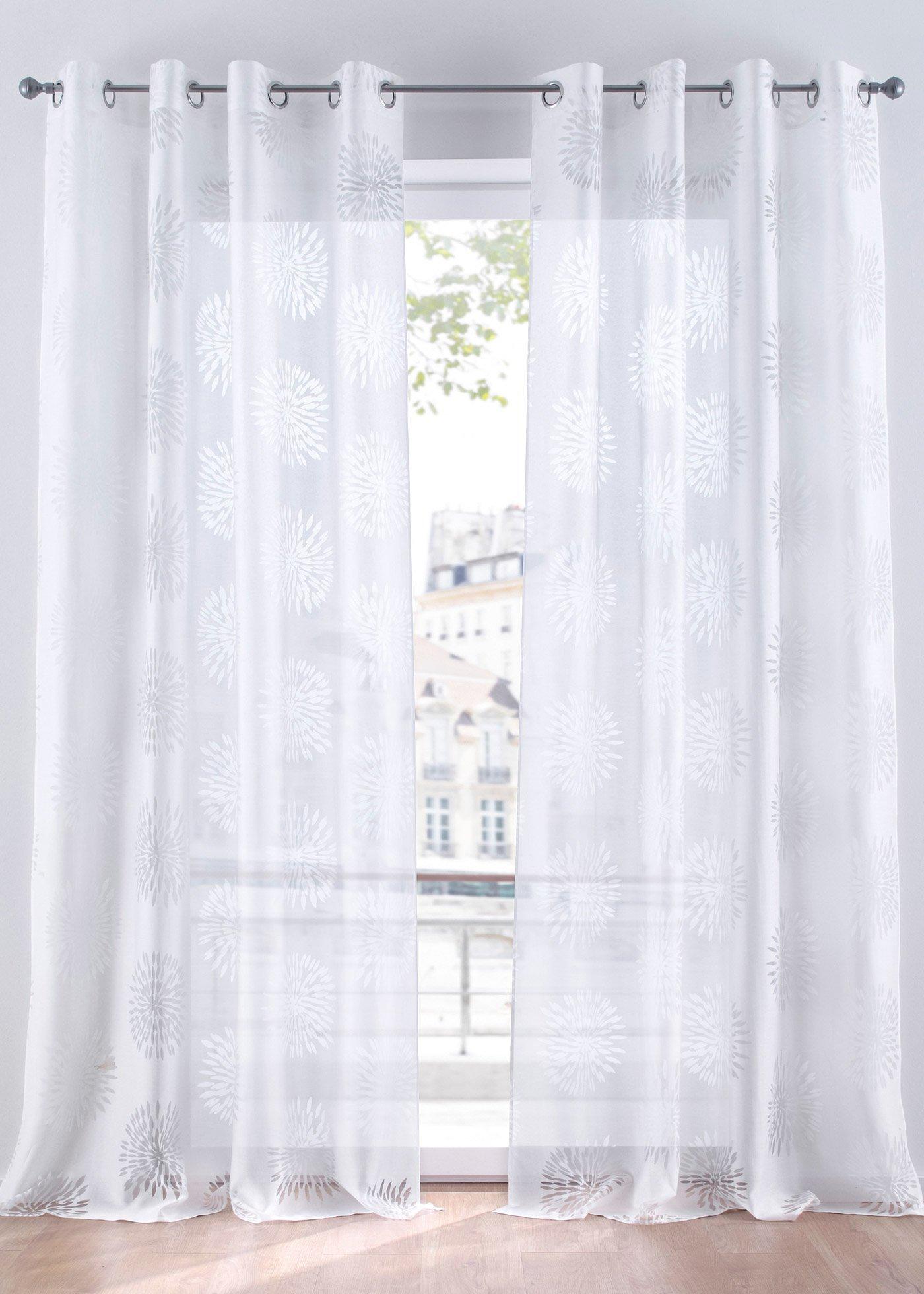 Voilage en dévoré avec cercles (1 pce.)