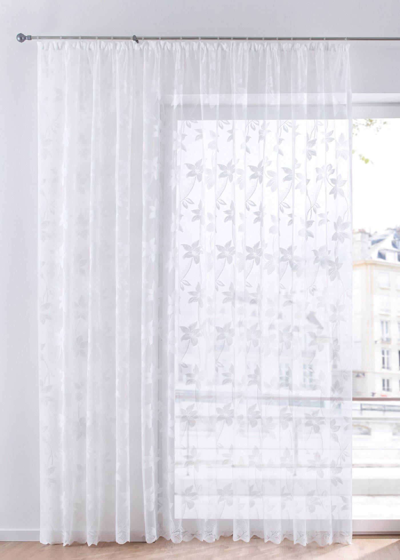 Voilage jacquard à fleurs