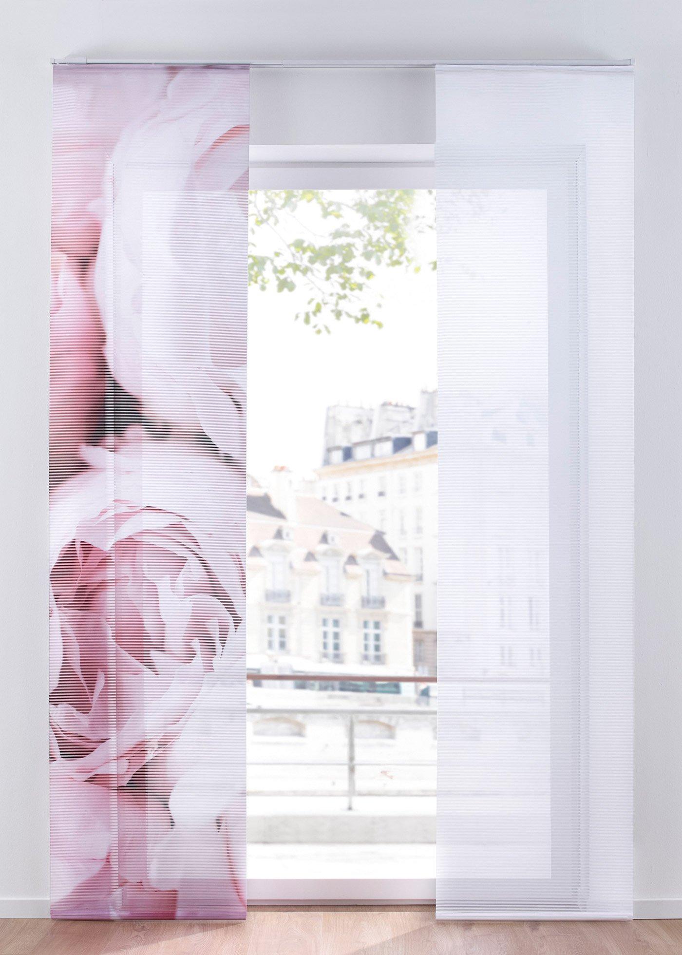 Panneau coulissant imprimé roses (Ens. 2 pces.)