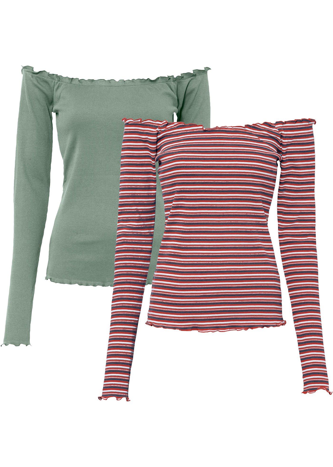 Lot de 2 T-shirts côtelés en coton bio