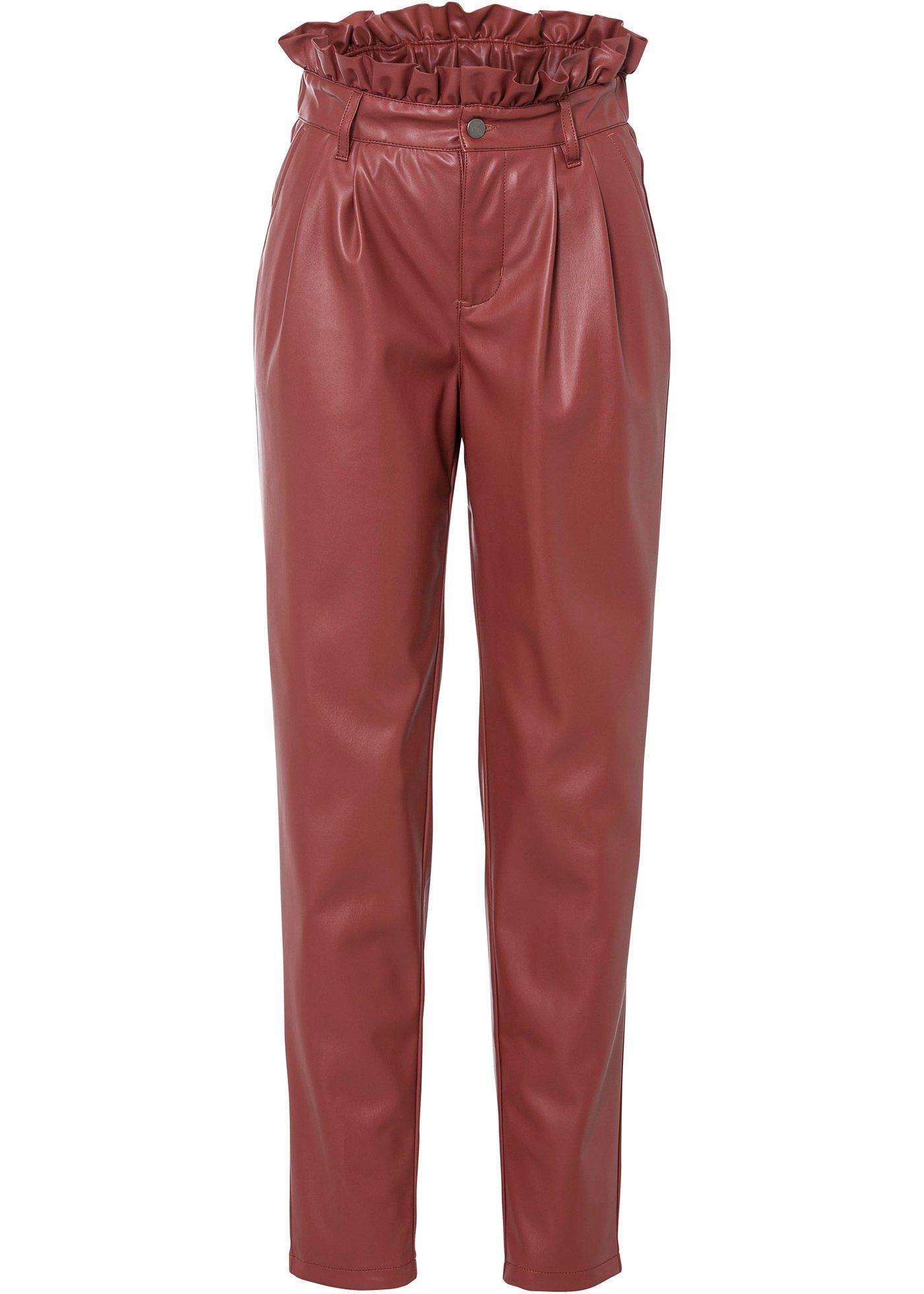 Pantalon paperbag synthétique imitation cuir