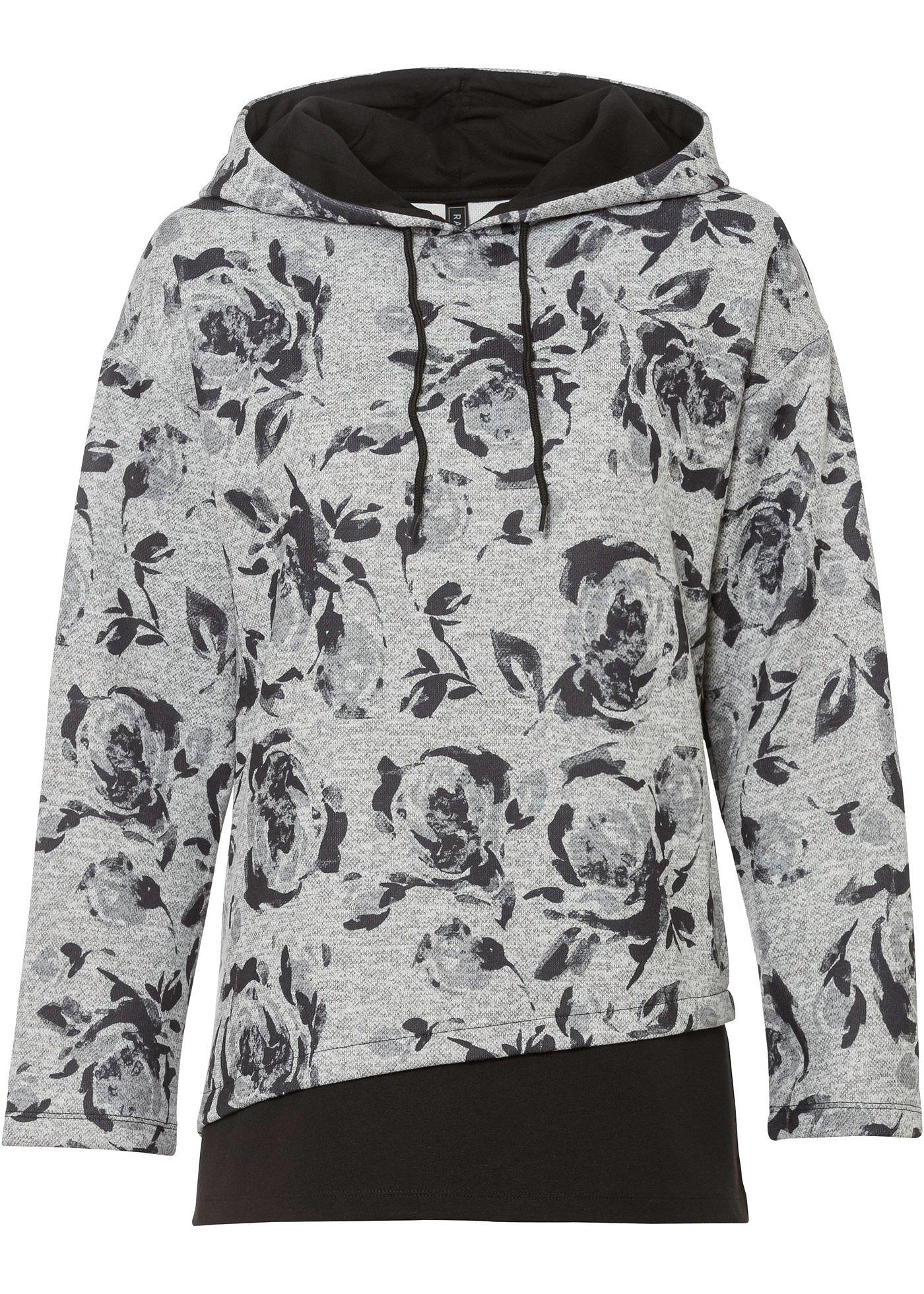 Sweat-shirt à imprimé roses