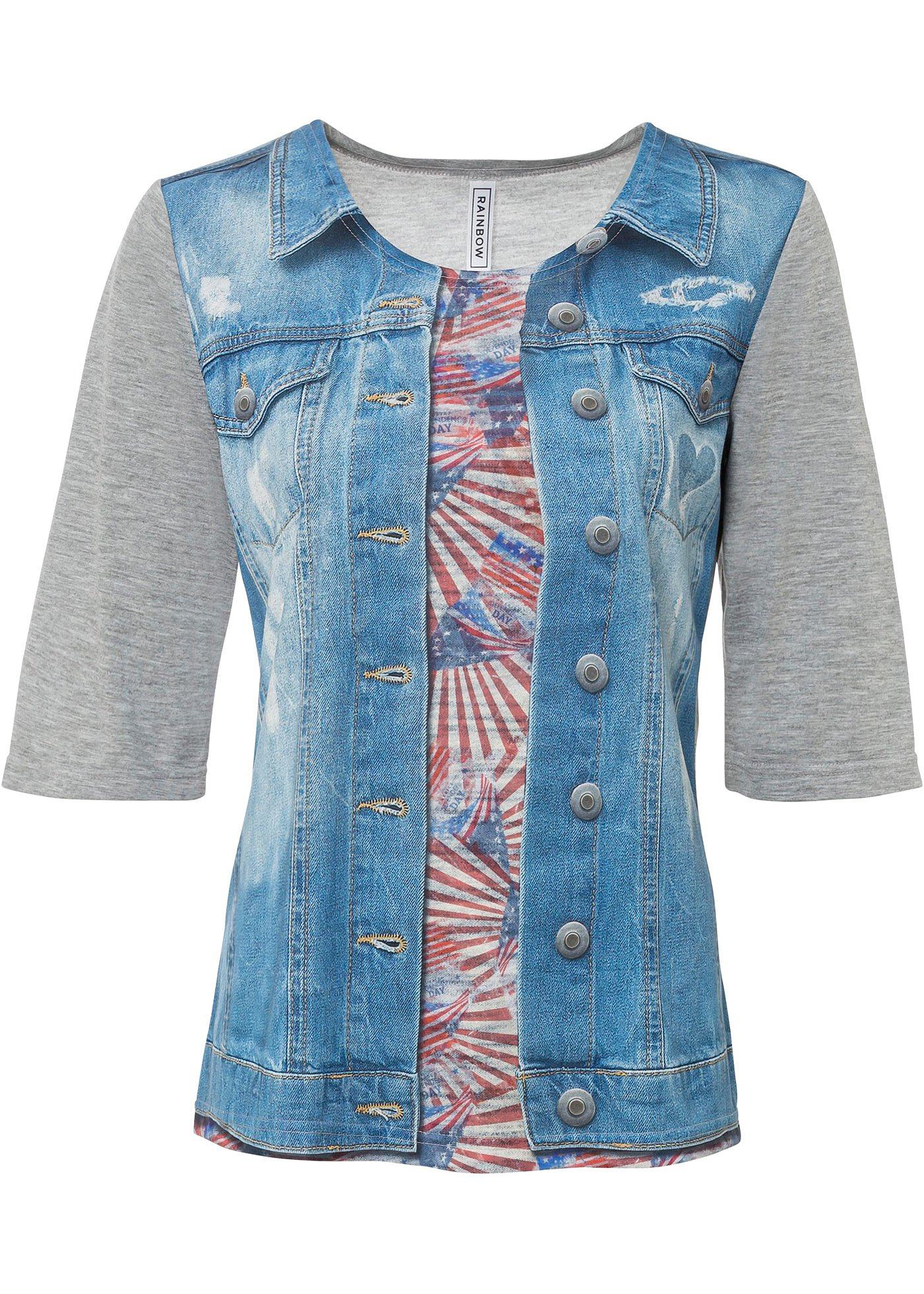 T-shirt à imprimé denim