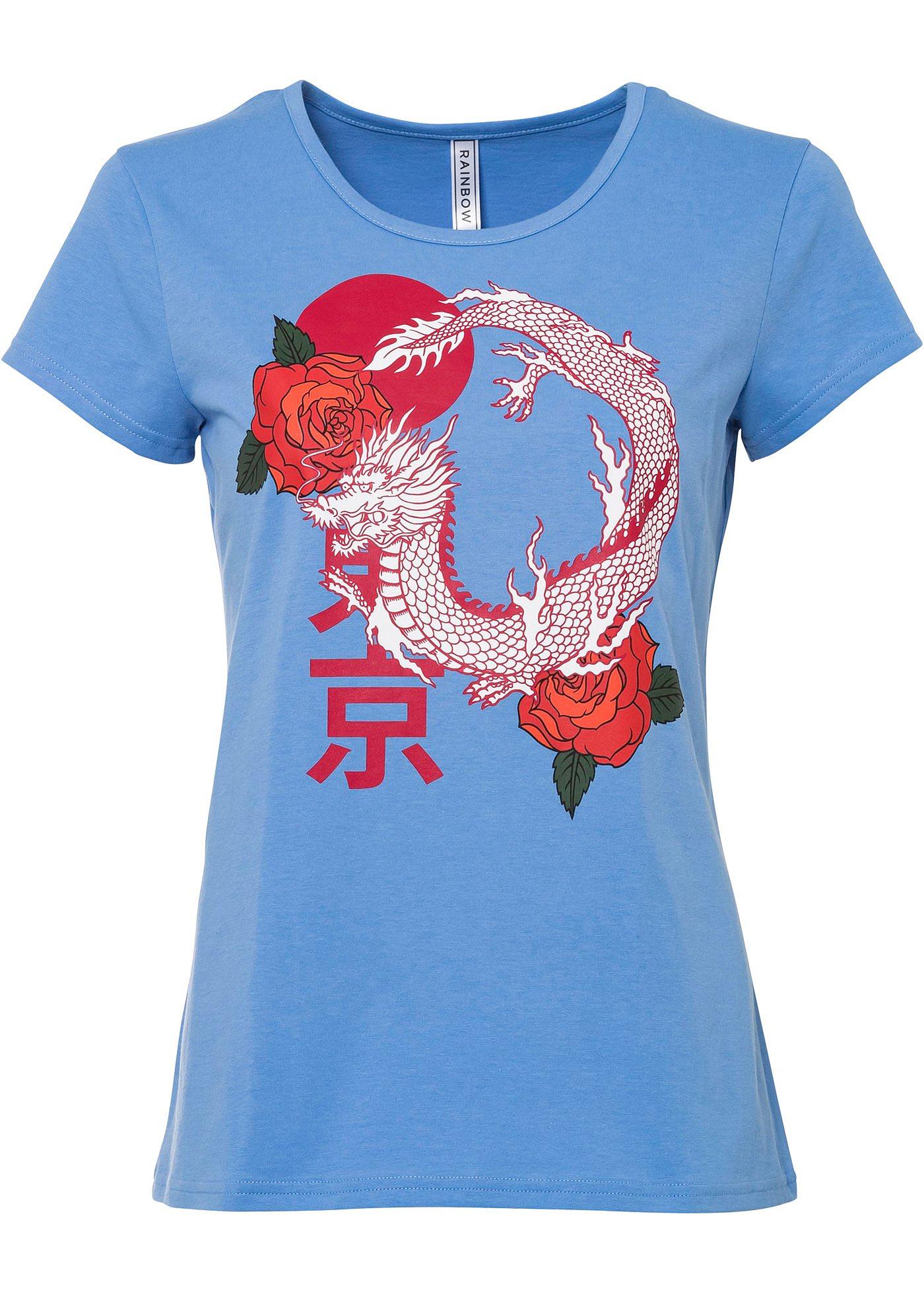 T-shirt à imprimé asiatique