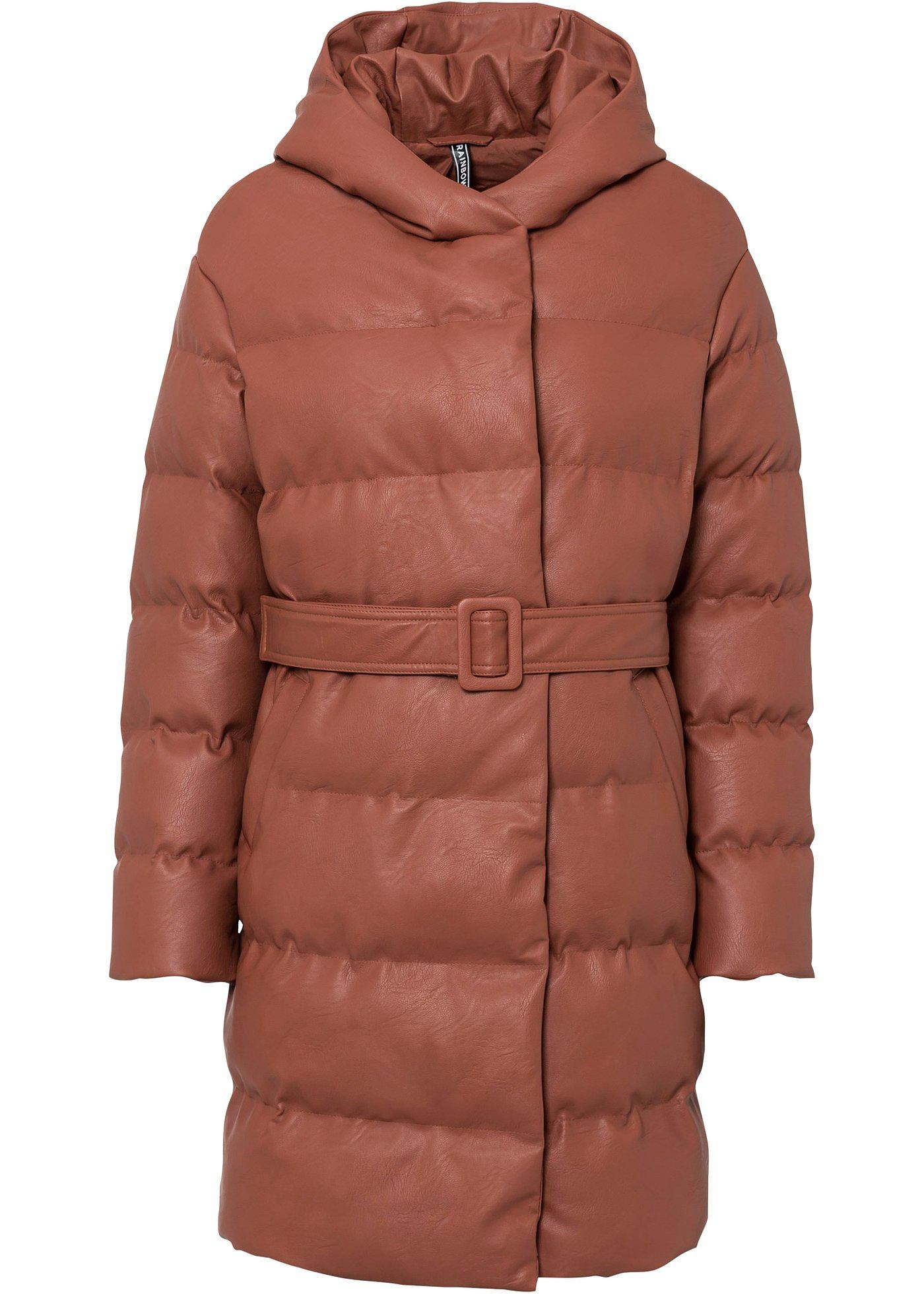 Manteau matelassé en synthétique imitation cuir