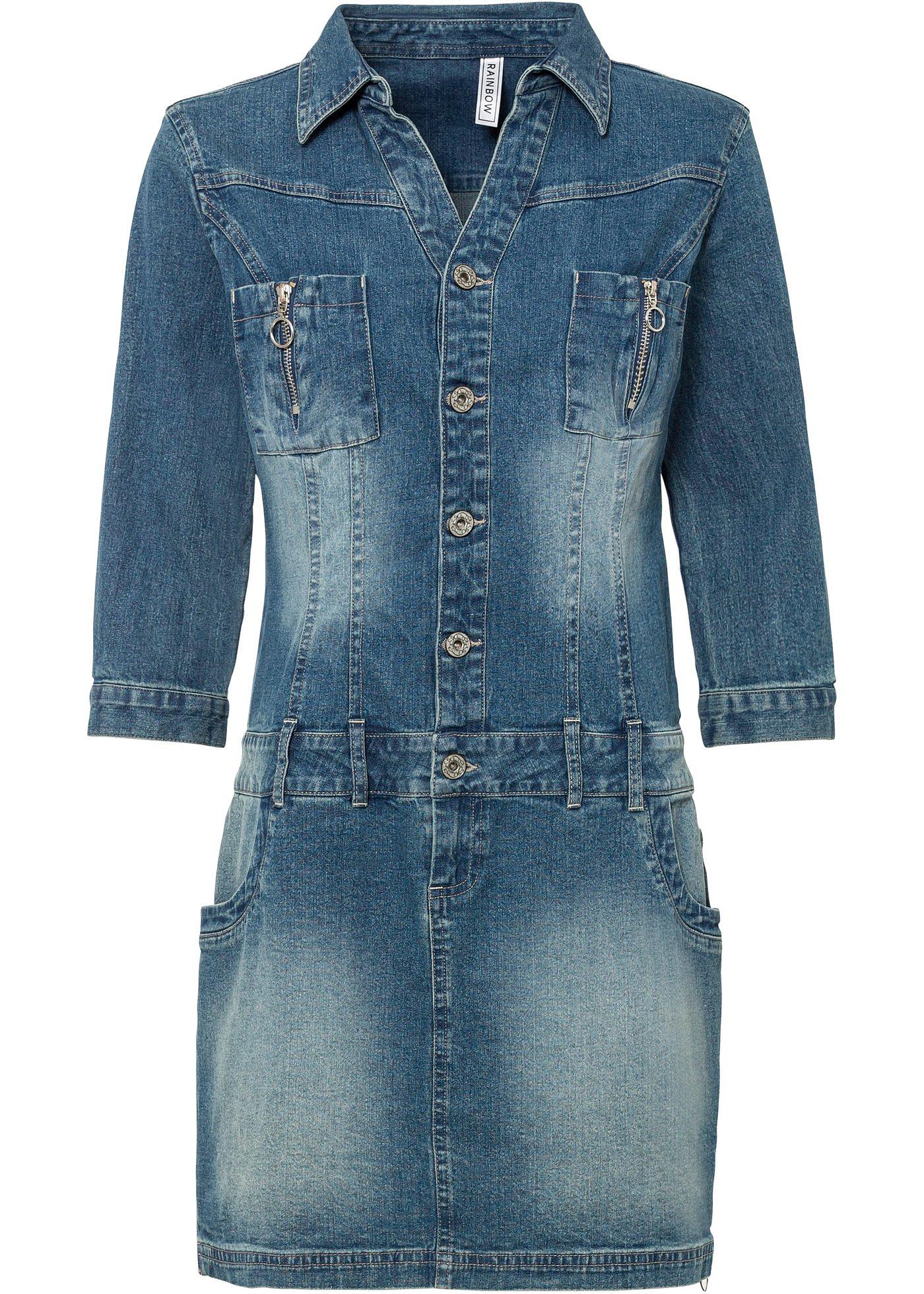 Robe en jean à manches 3/4