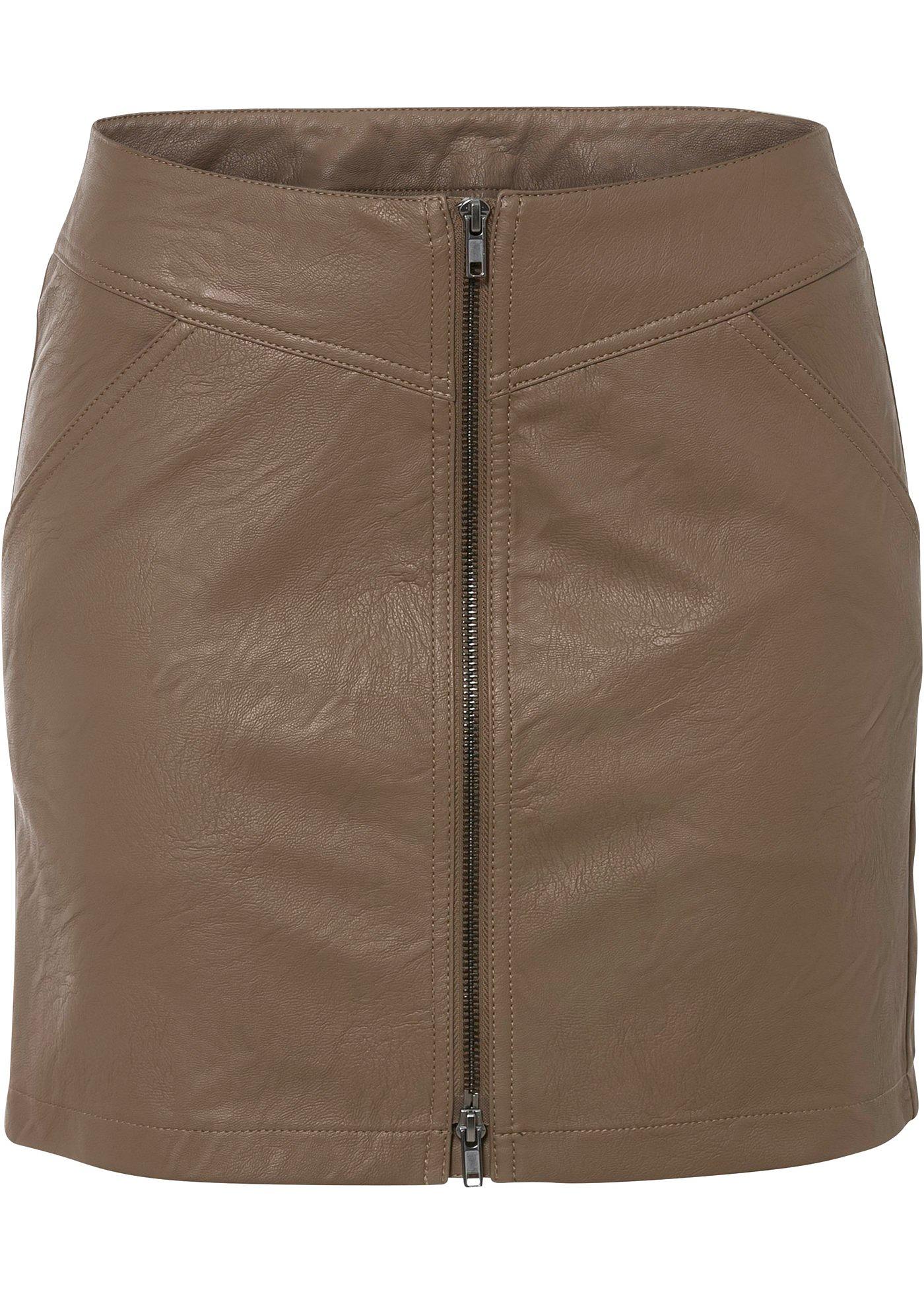 Jupe synthétique imitation cuir avec zip