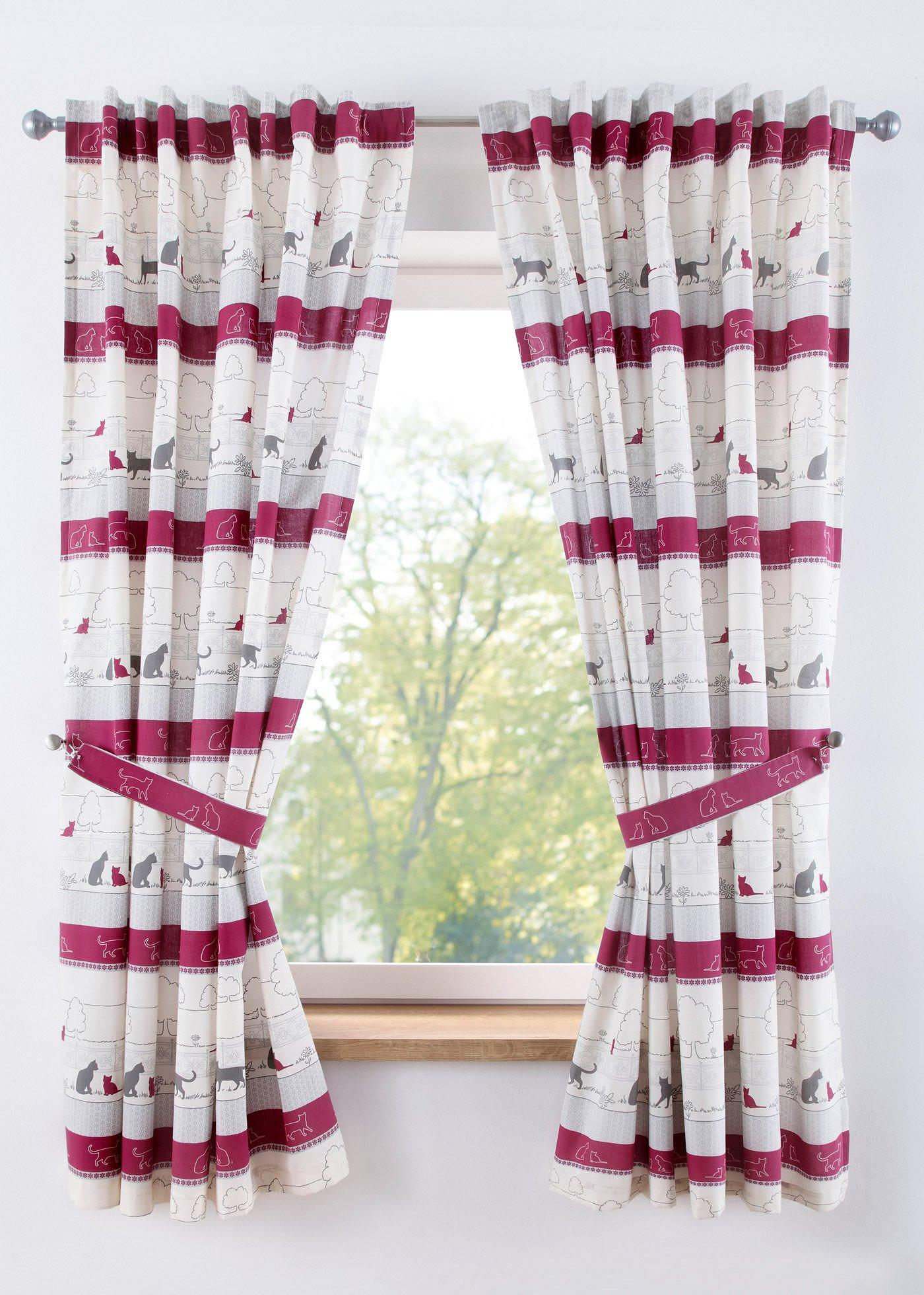 Panneau avec chats embrasse incluse (1 pce.)