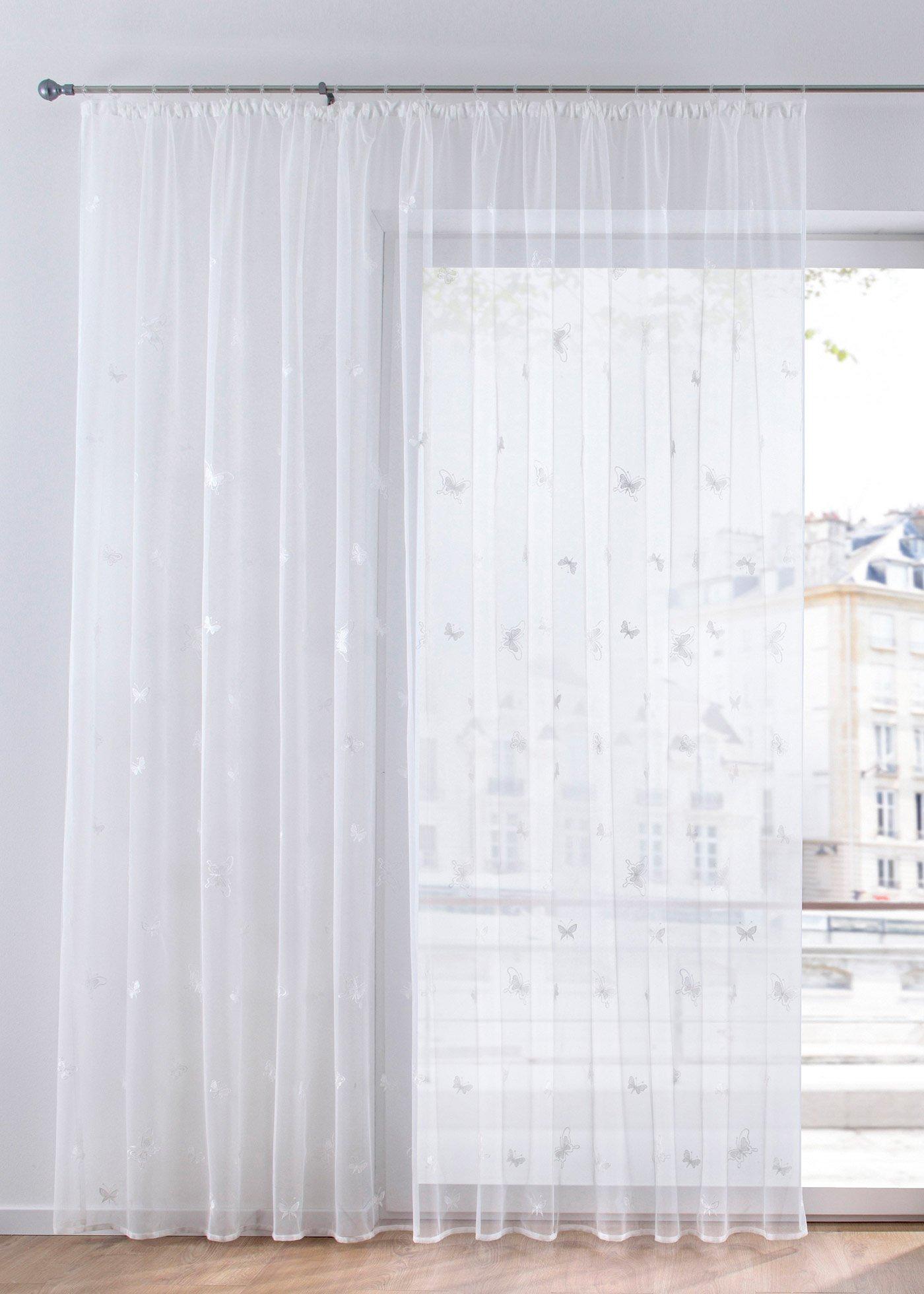 Voilage jacquard brodé