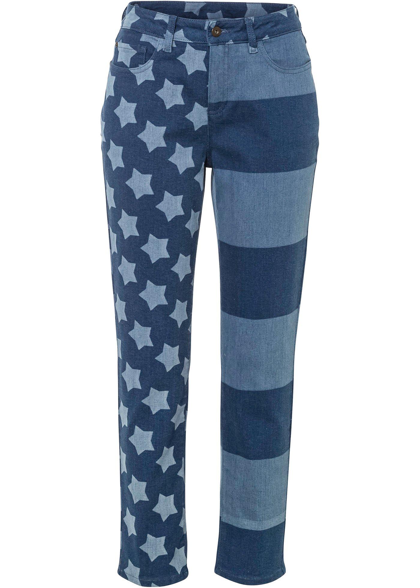 Jean Boyfriend en coton bio avec délavage drapeau