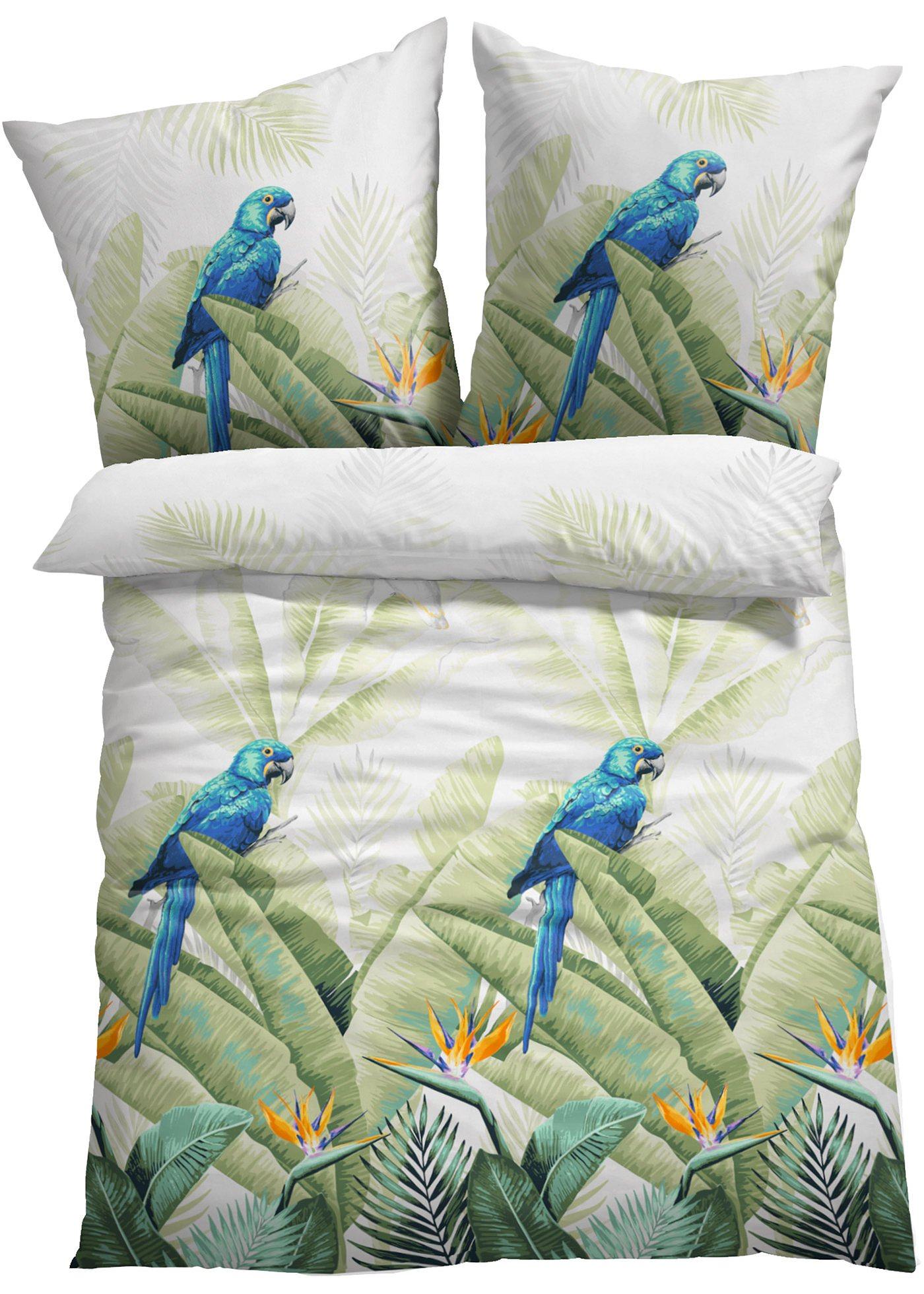 Parure de lit imprimé oiseau dans la jungle