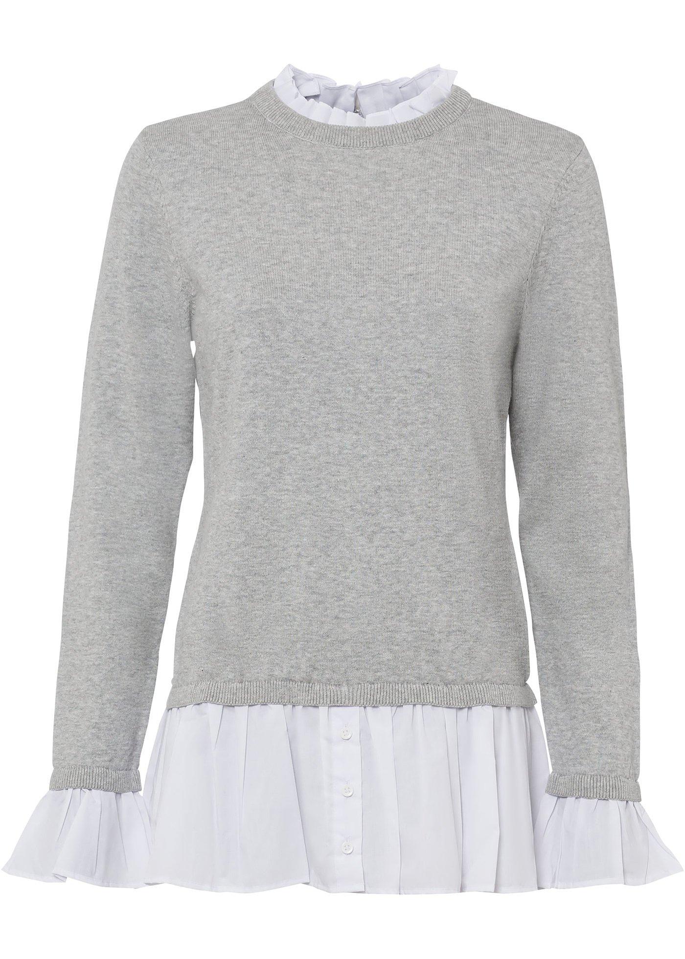 Pull à empiècement chemisier