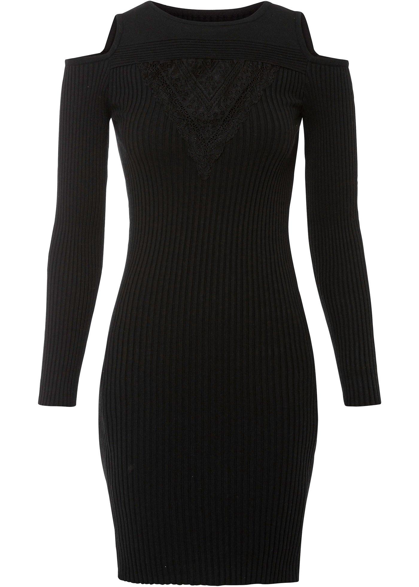 Robe en maille à épaules dénudées