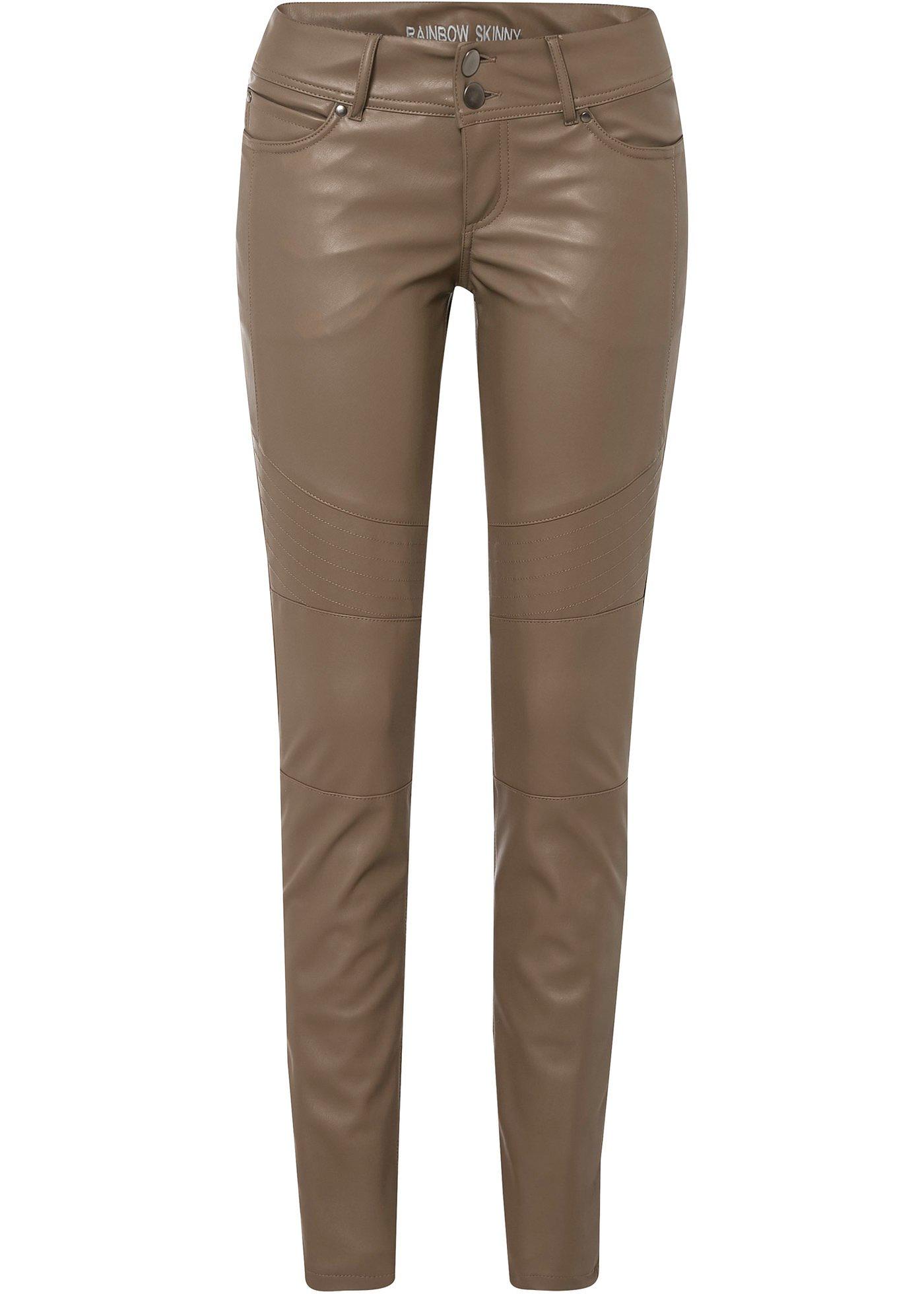Pantalon biker synthétique imitation cuir