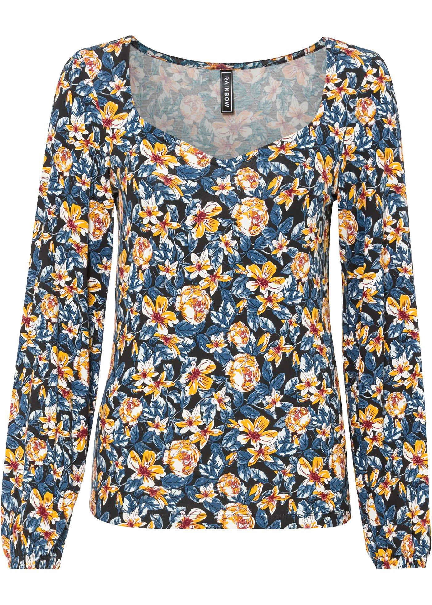 T-shirt manches longues avec décolleté cœur en viscose durable