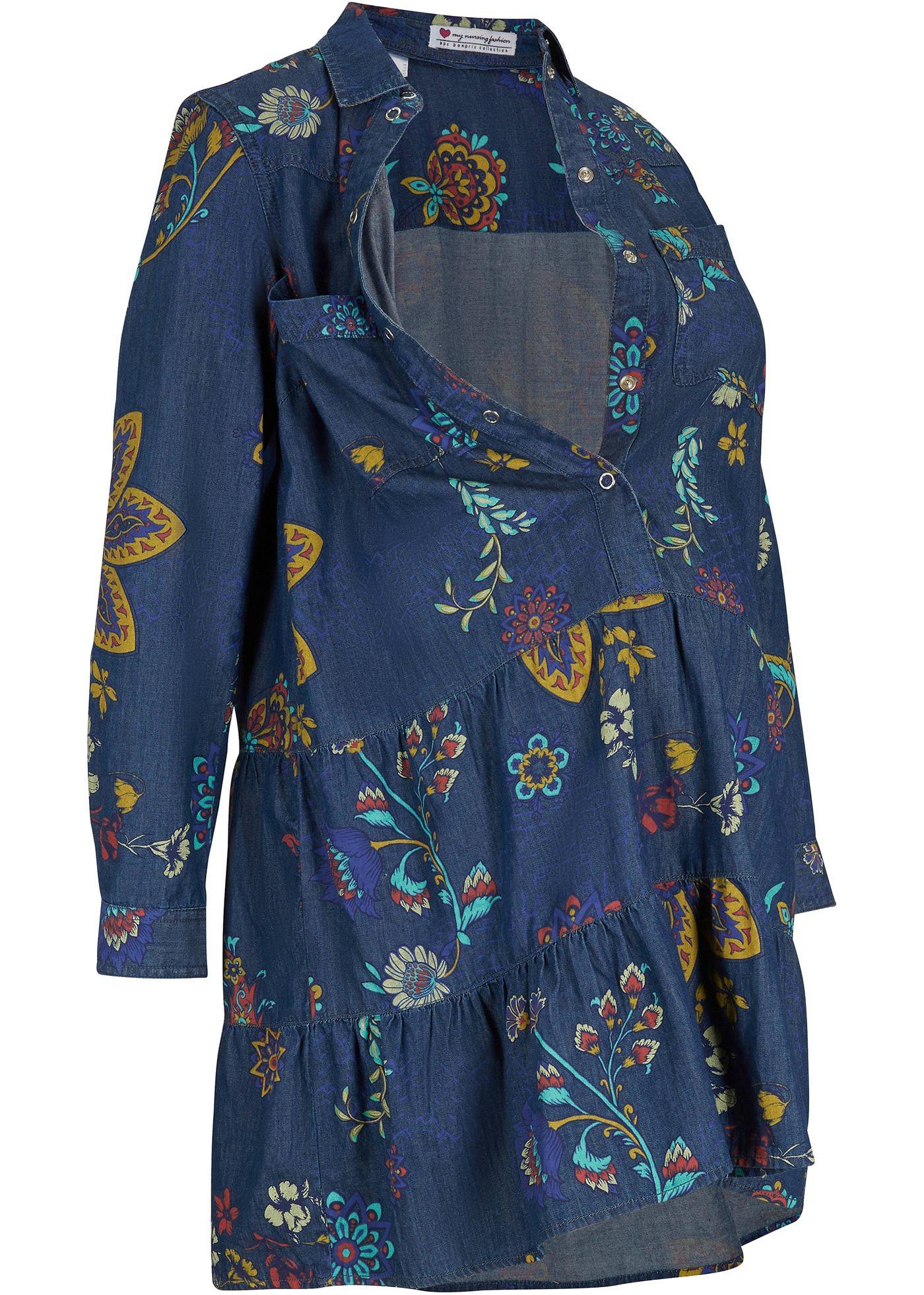 Robe en jean de grossesse avec fonction allaitement