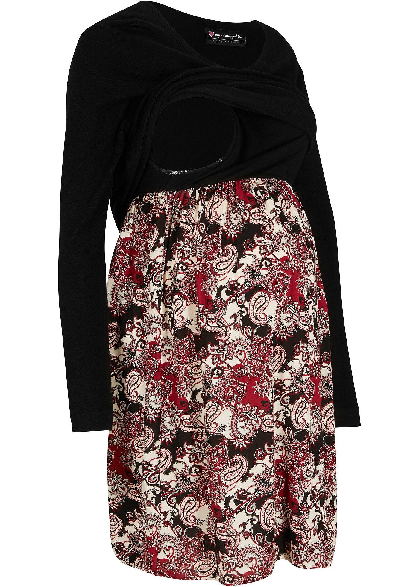 Robe de grossesse en maille style 2 en 1 avec fonction allaitement